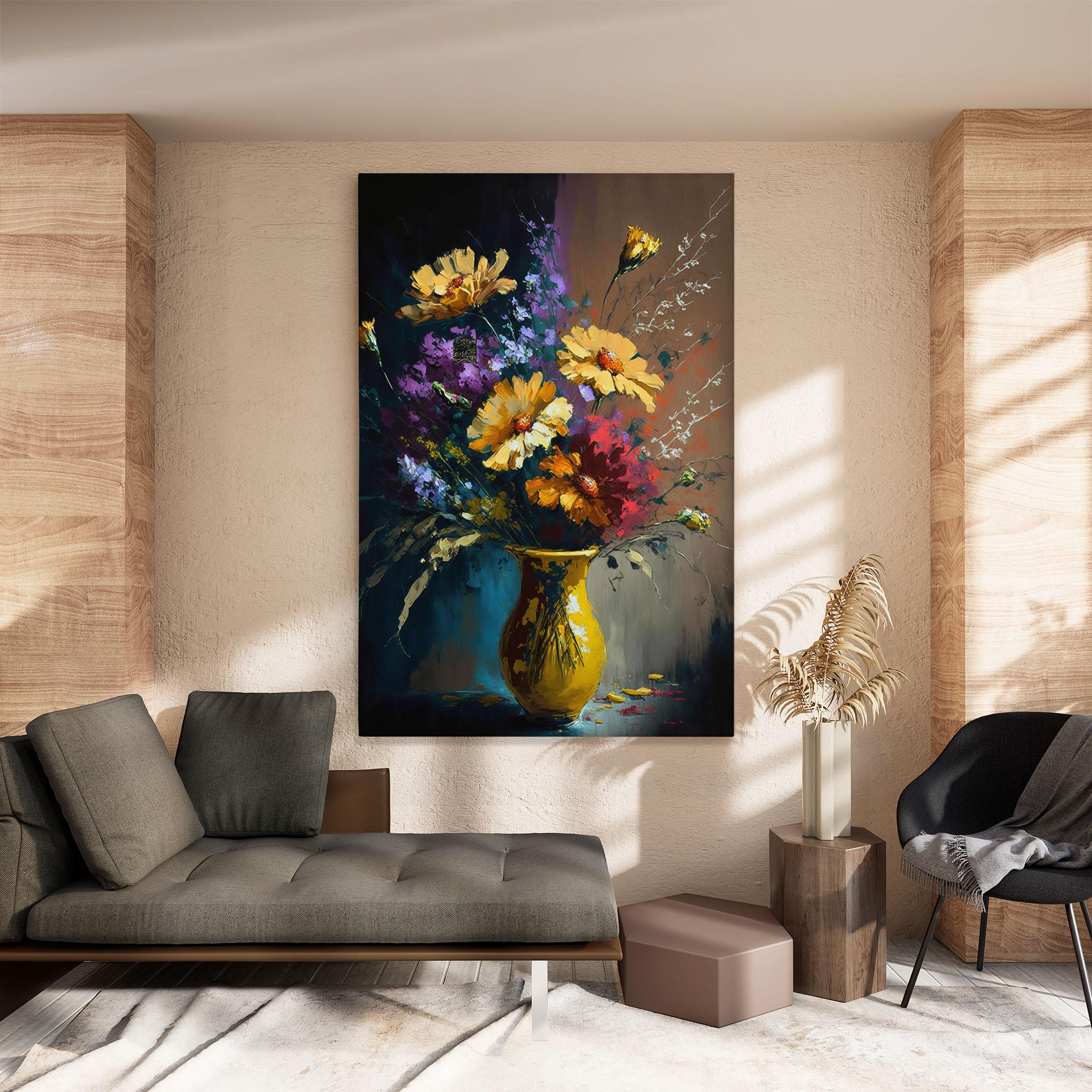 Leinwandbild Yellow Art Vase mockup 8