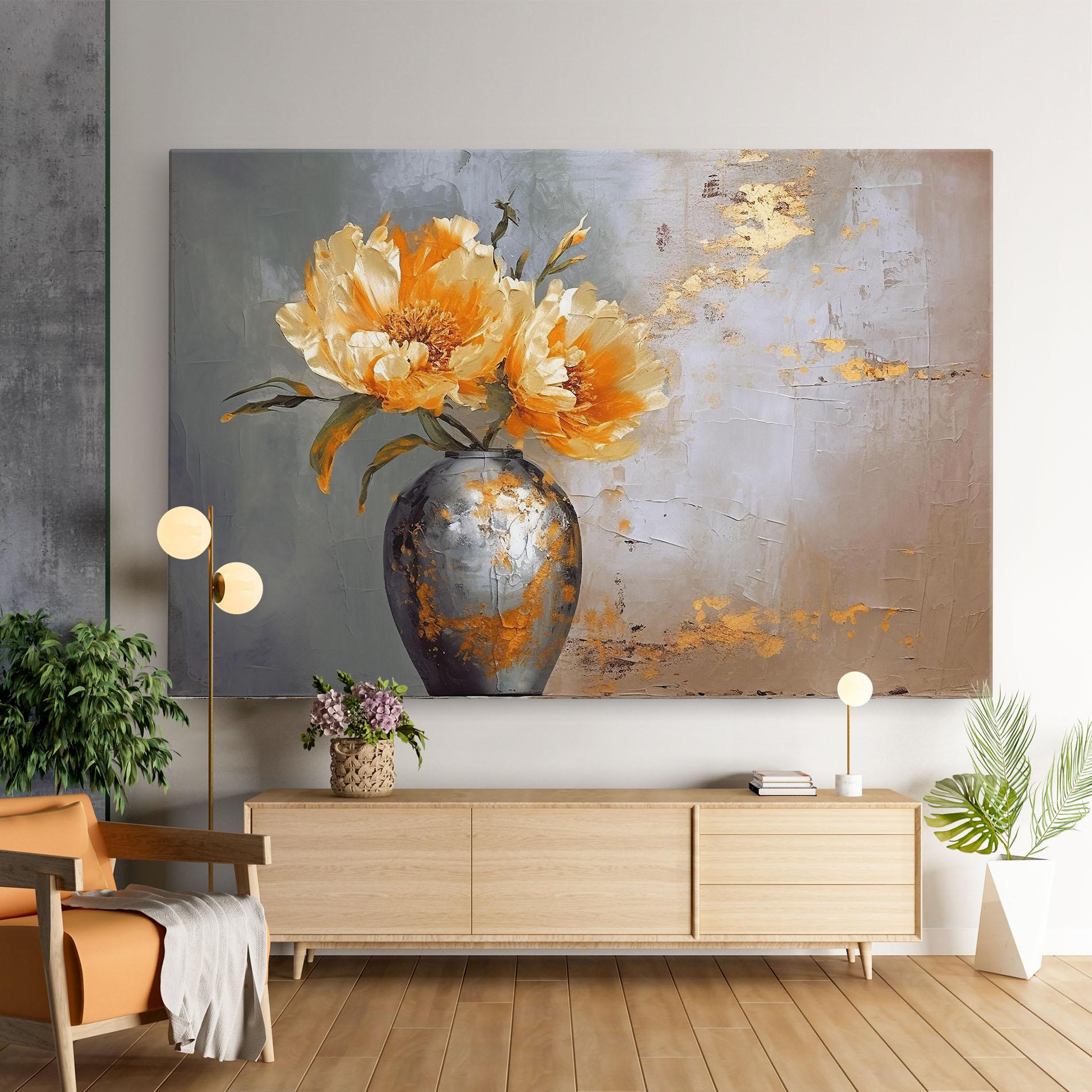 Leinwandbild Grey Painting Vase mockup 9