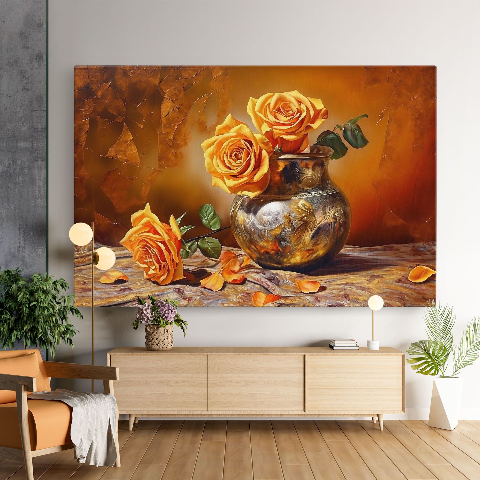 Orange Roses Vase mockup 9