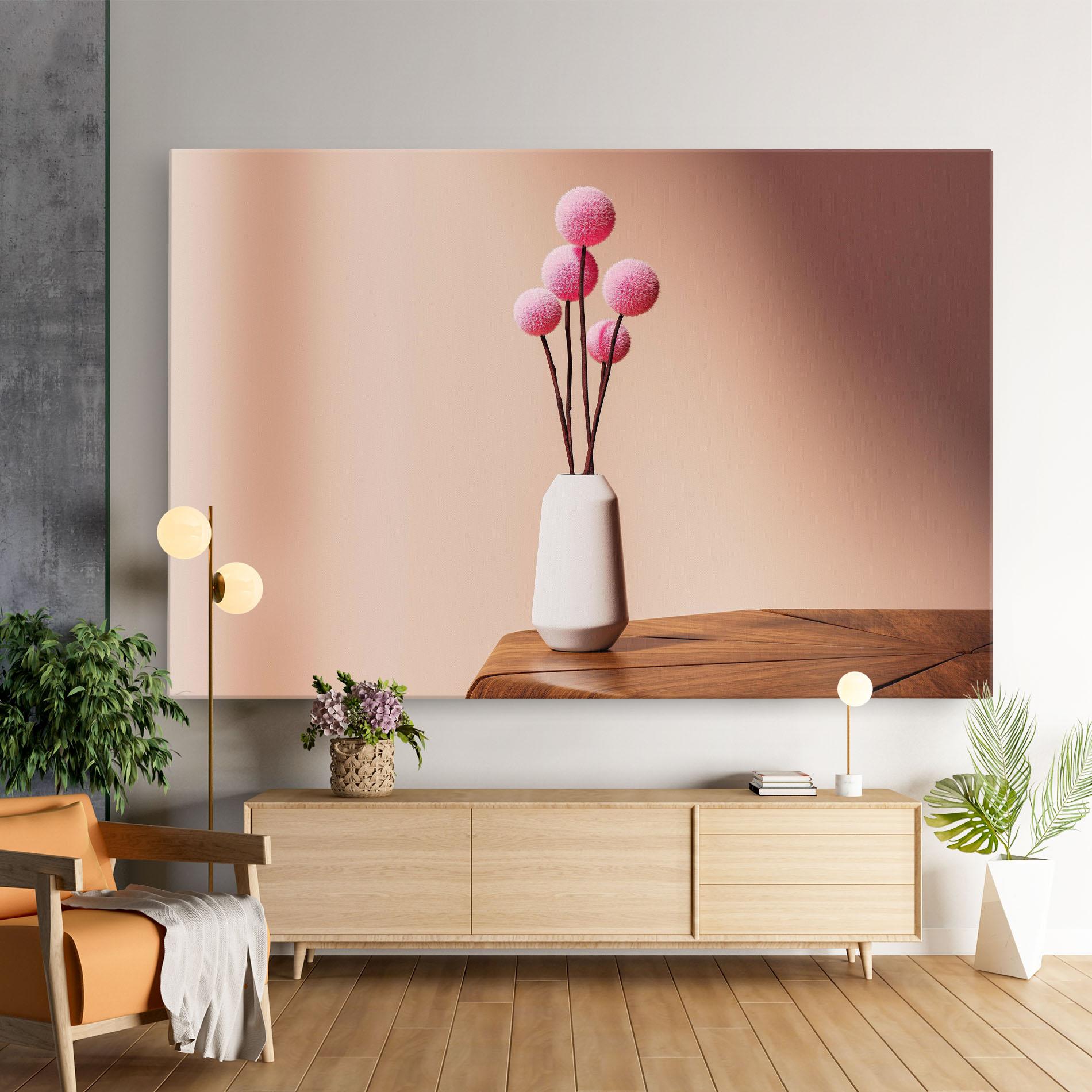 Leinwandbild Pink Circle Vase mockup 9