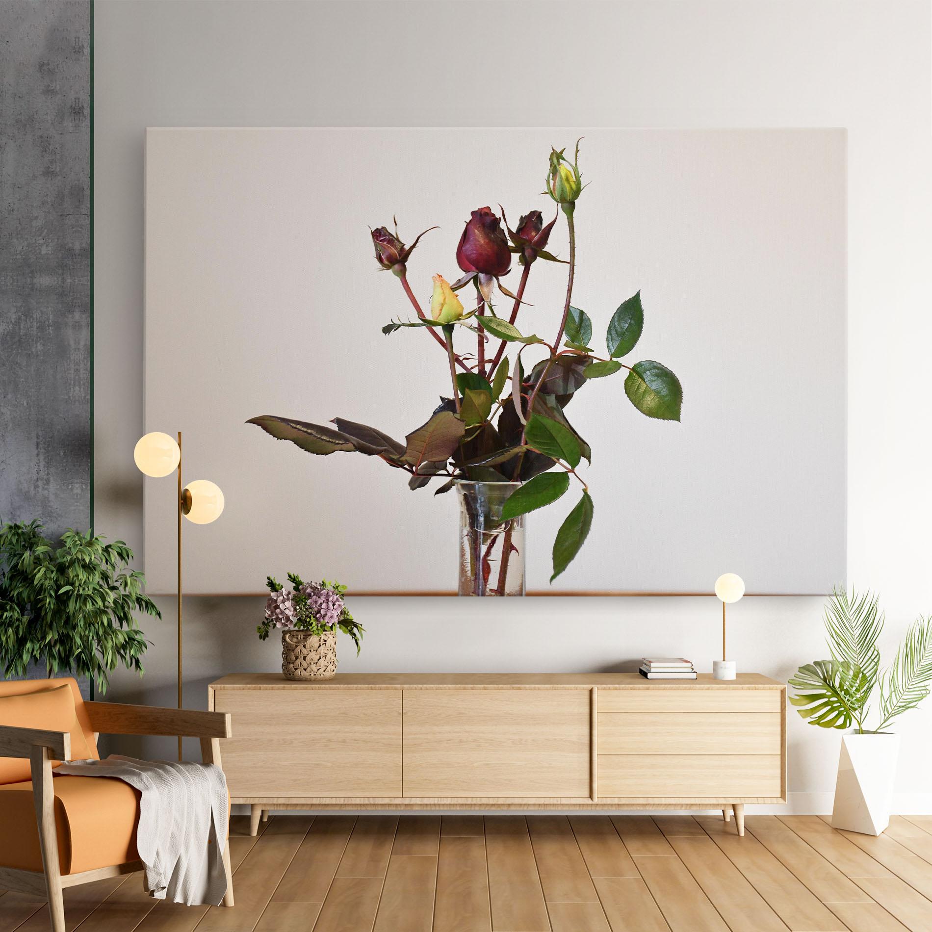 Leinwandbild Roses Vase mockup 9