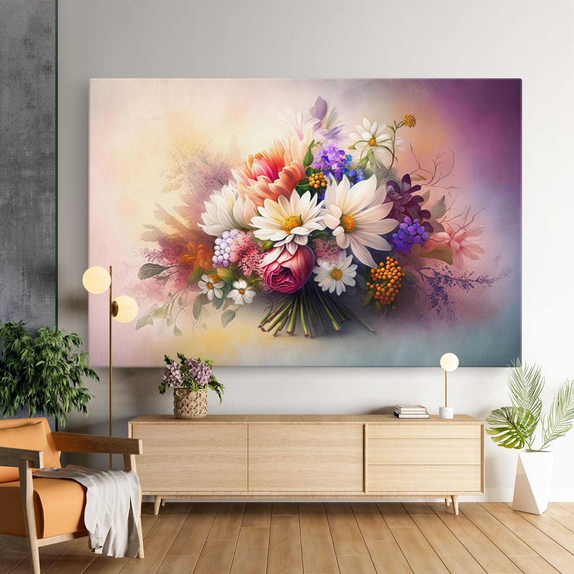 Leinwandbild Vecteezy_ai Generated Bouquet Of Fresh Spring Flowers On Light_23373362_865 mockup 9