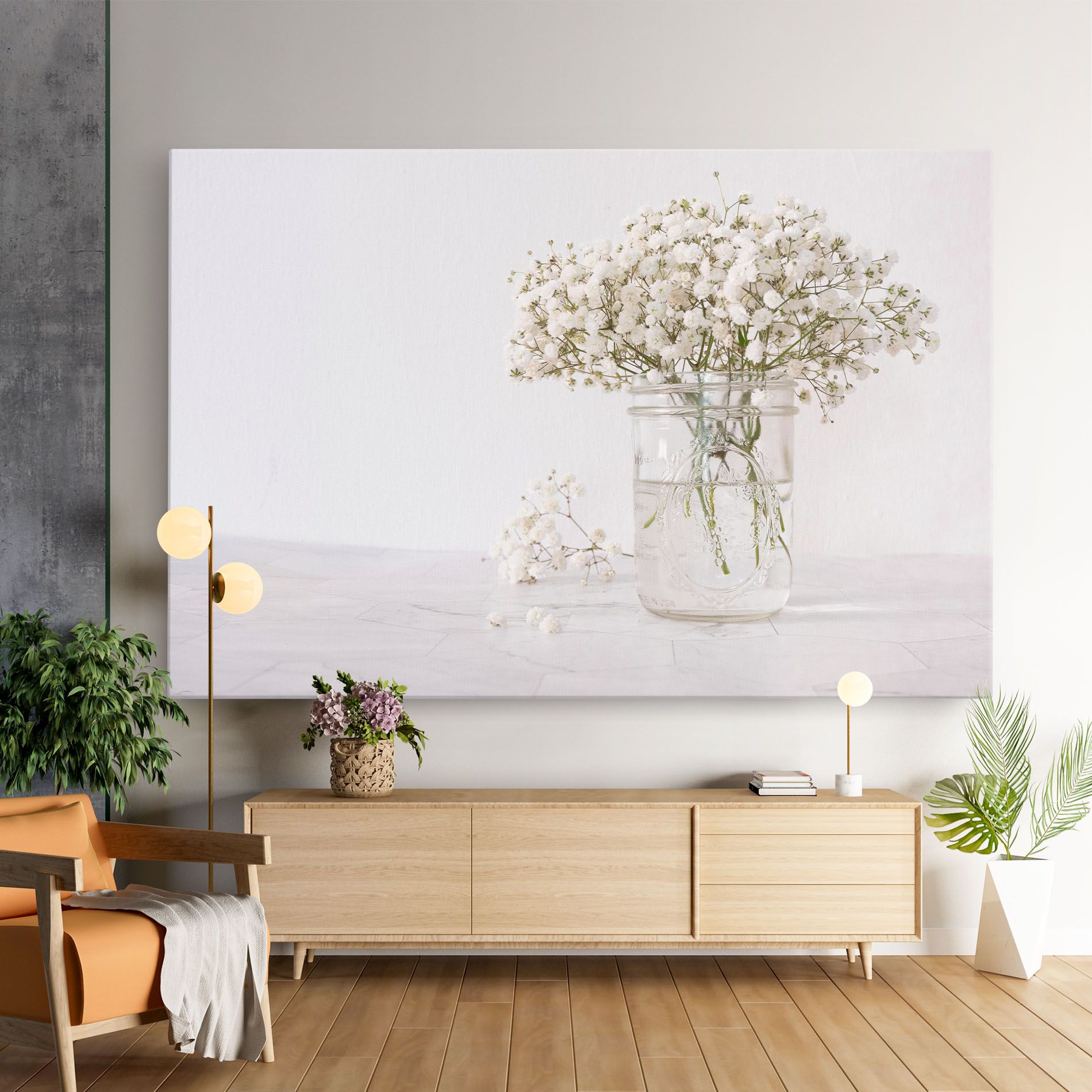 White Tiny Flower Vase mockup 9