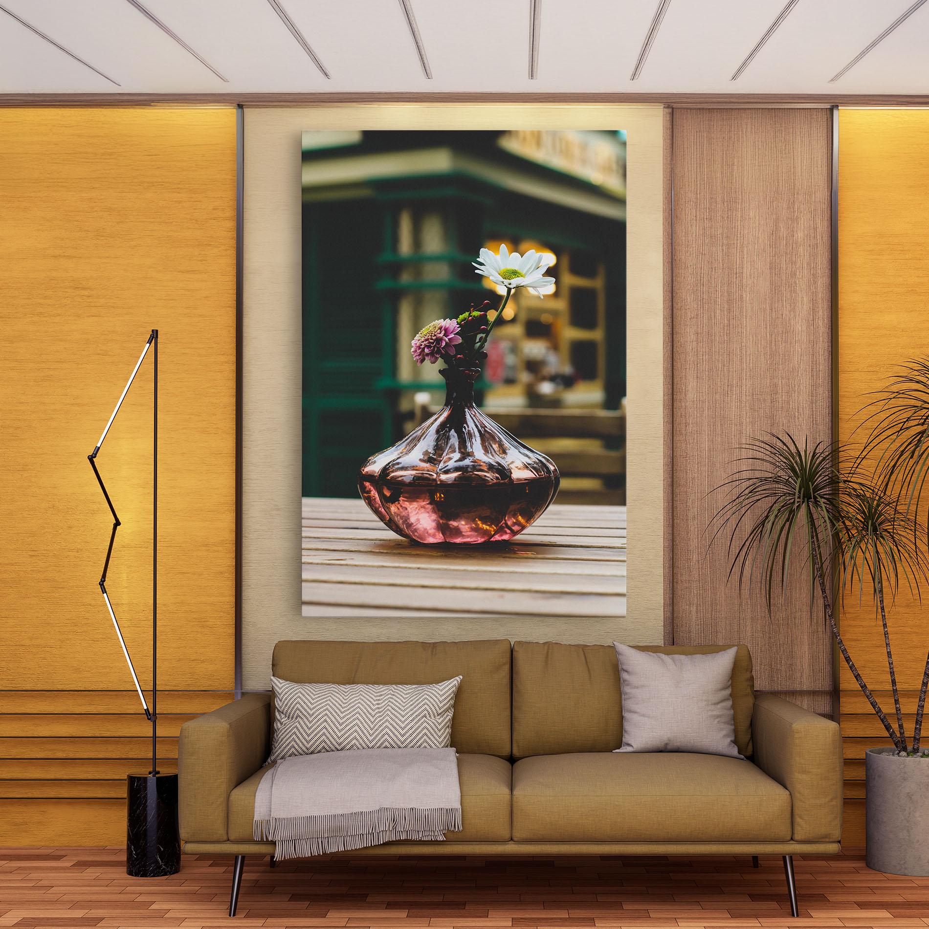 Leinwandbild Pink Vase Flower mockup 9