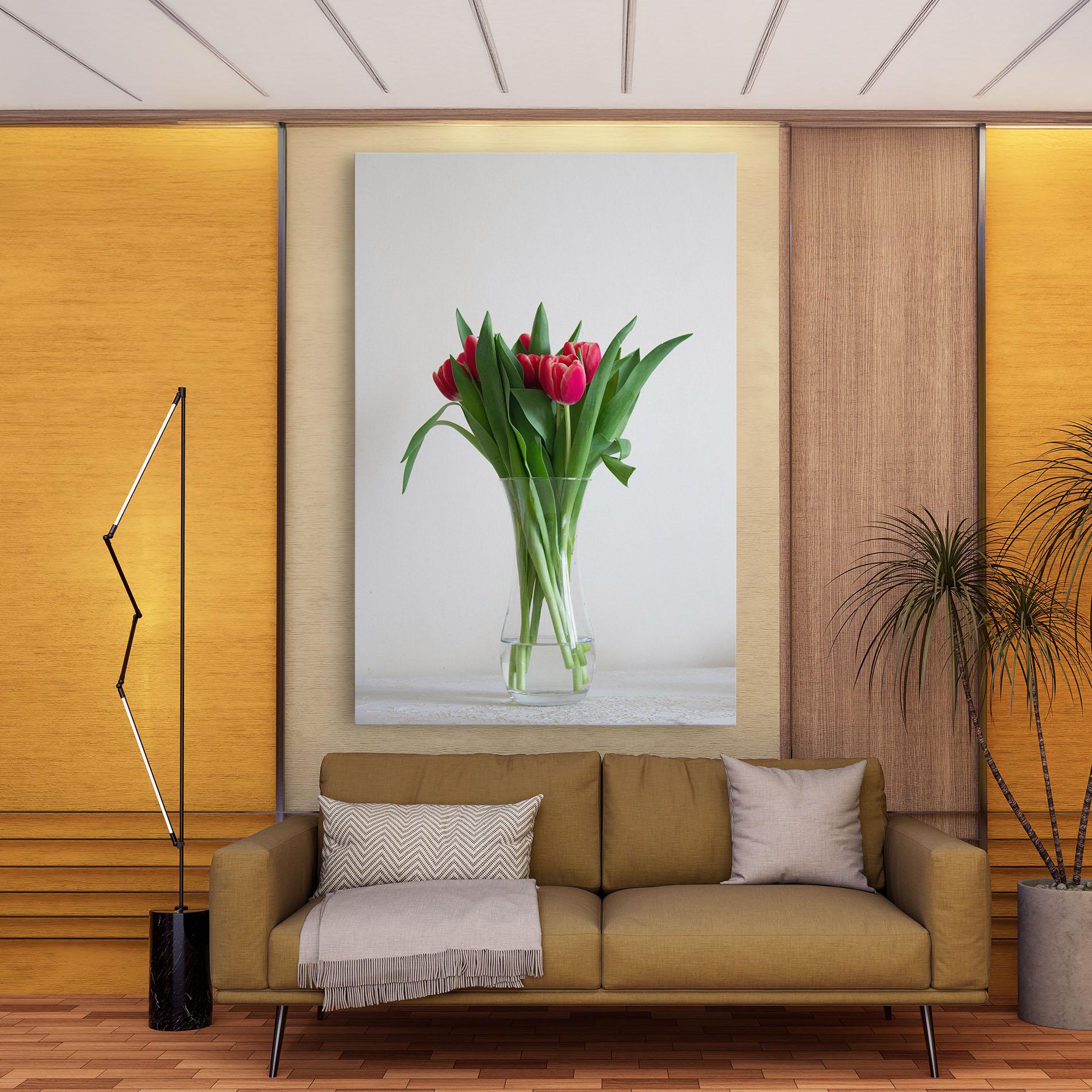Leinwandbild Pretty Tulips Vase mockup 9