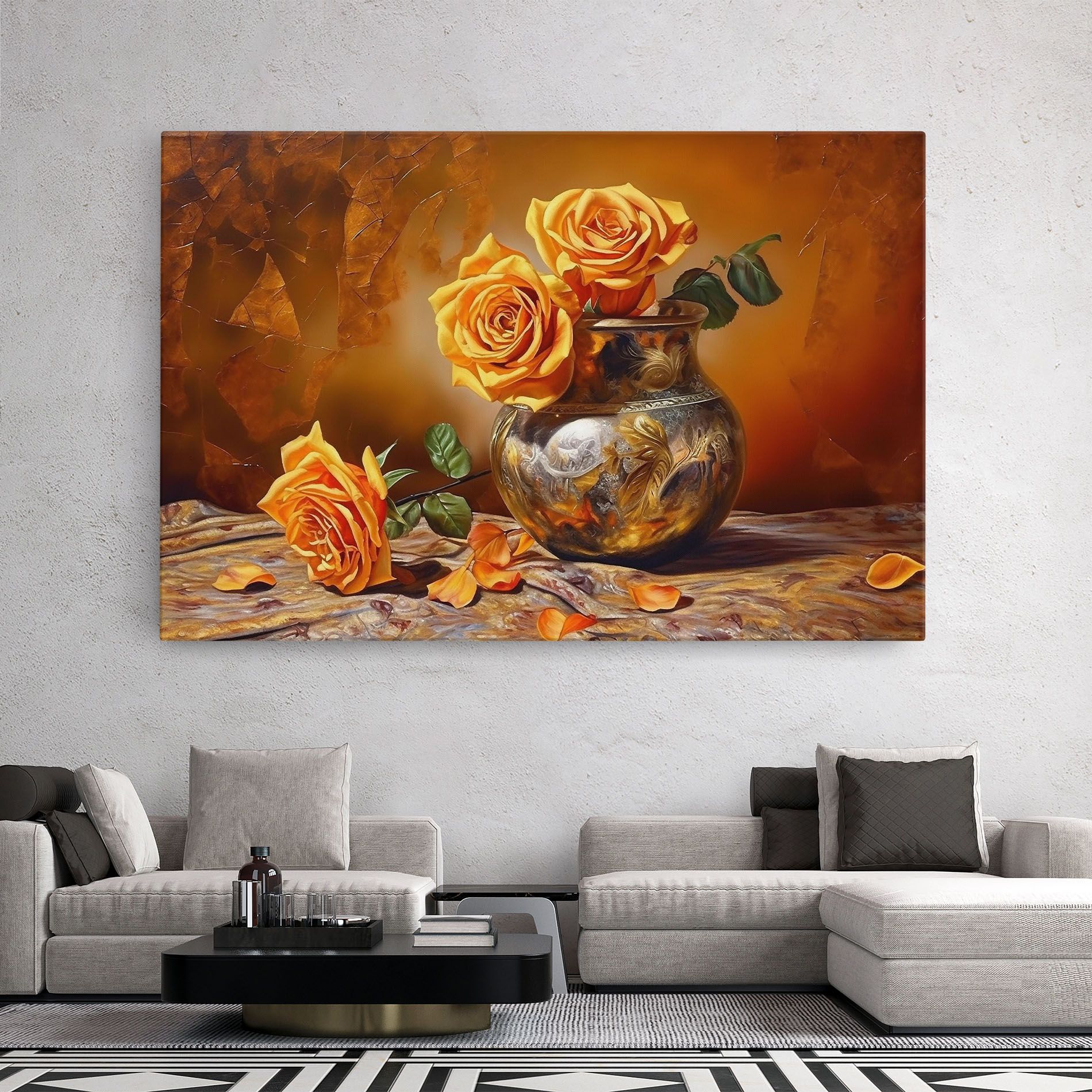 Orange Roses Vase mockup 2