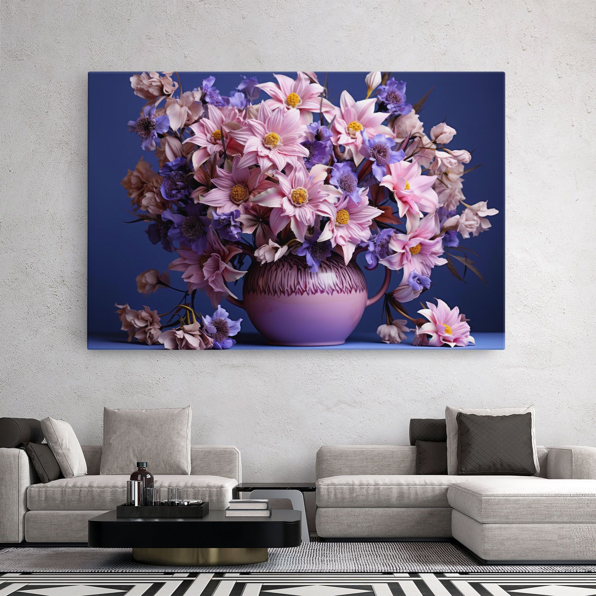 Purple Vase Flowers mockup 2