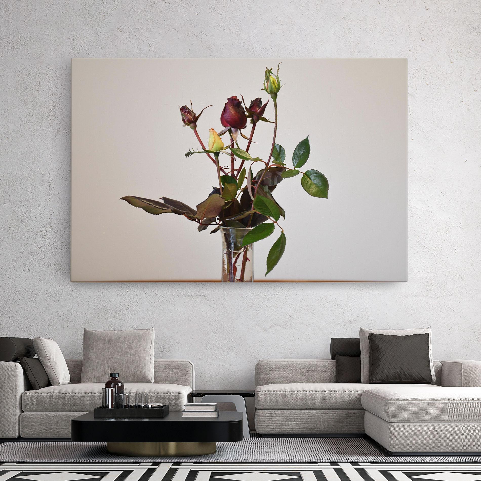 Leinwandbild Roses Vase mockup 2