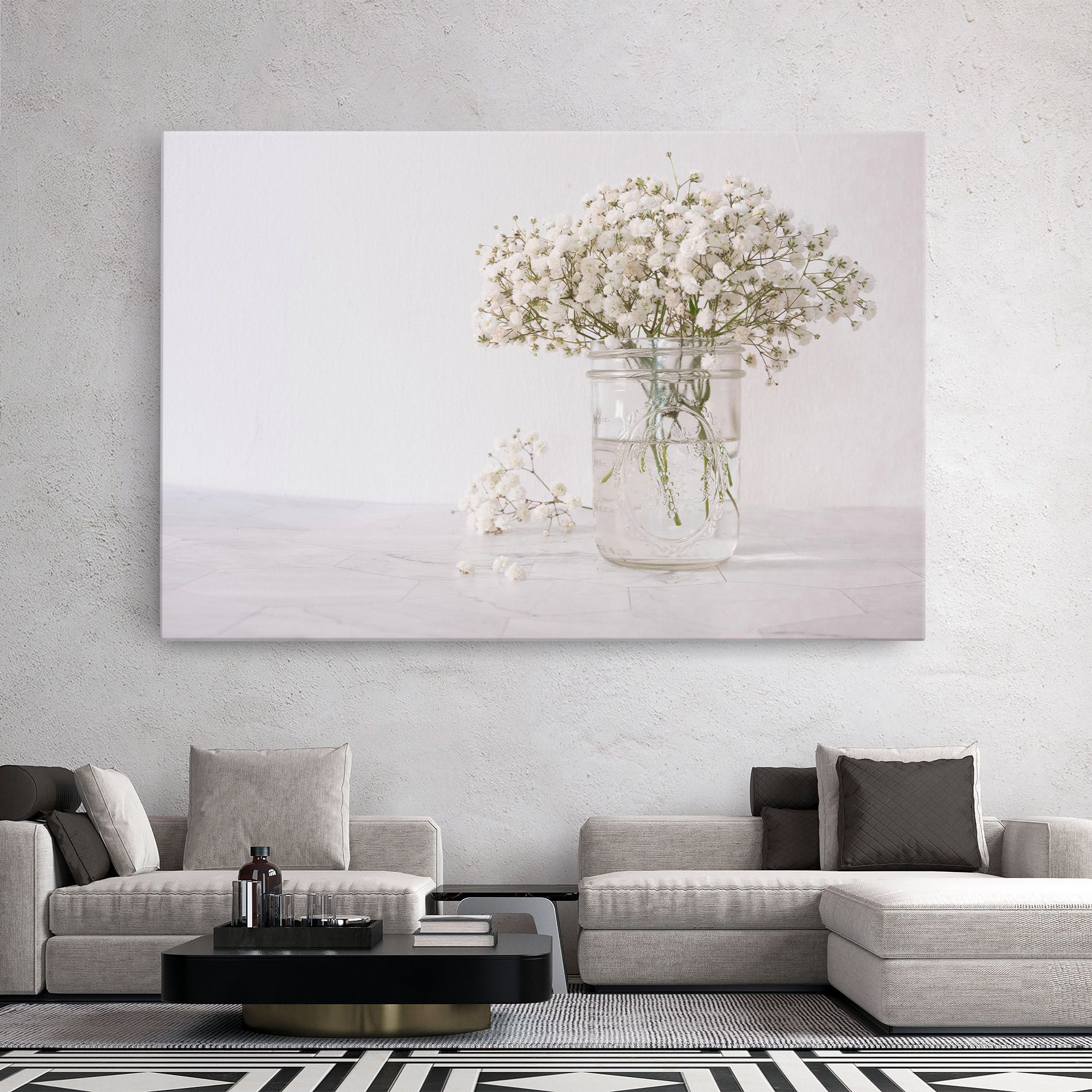 White Tiny Flower Vase mockup 2