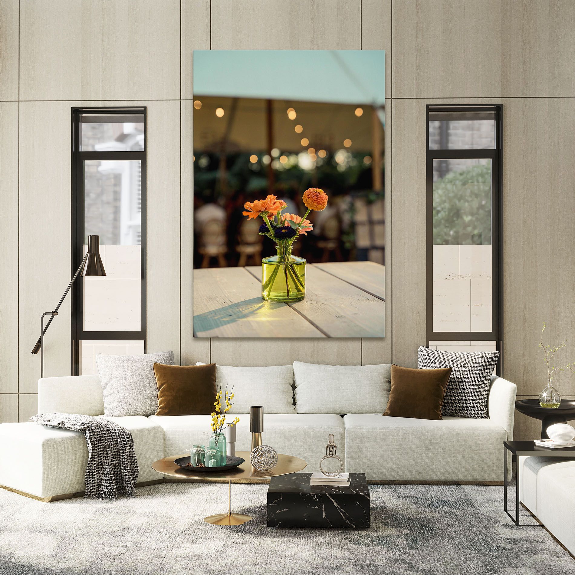 Orange Flowers Vase mockup 2