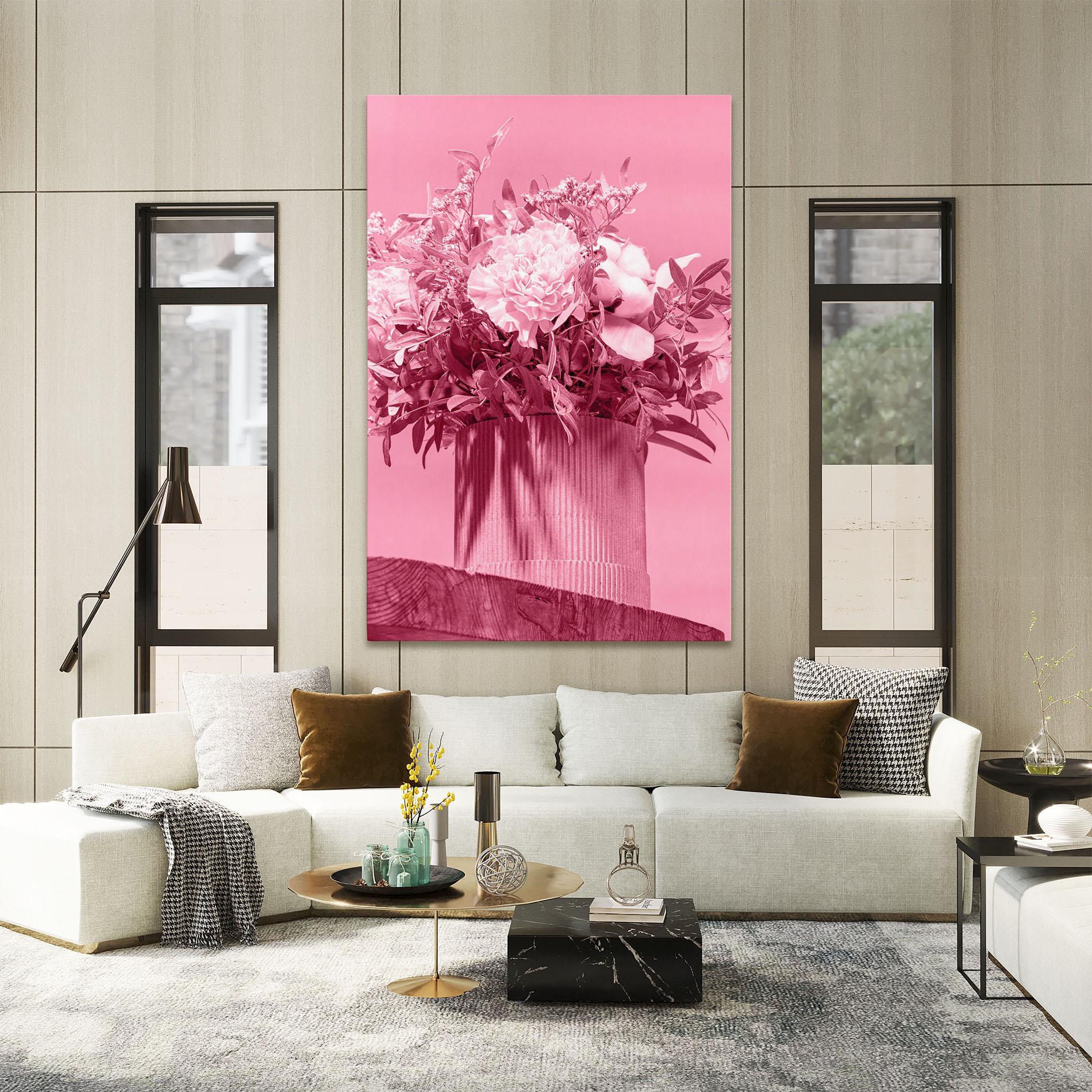 Leinwandbild Pink Light Vase mockup 2