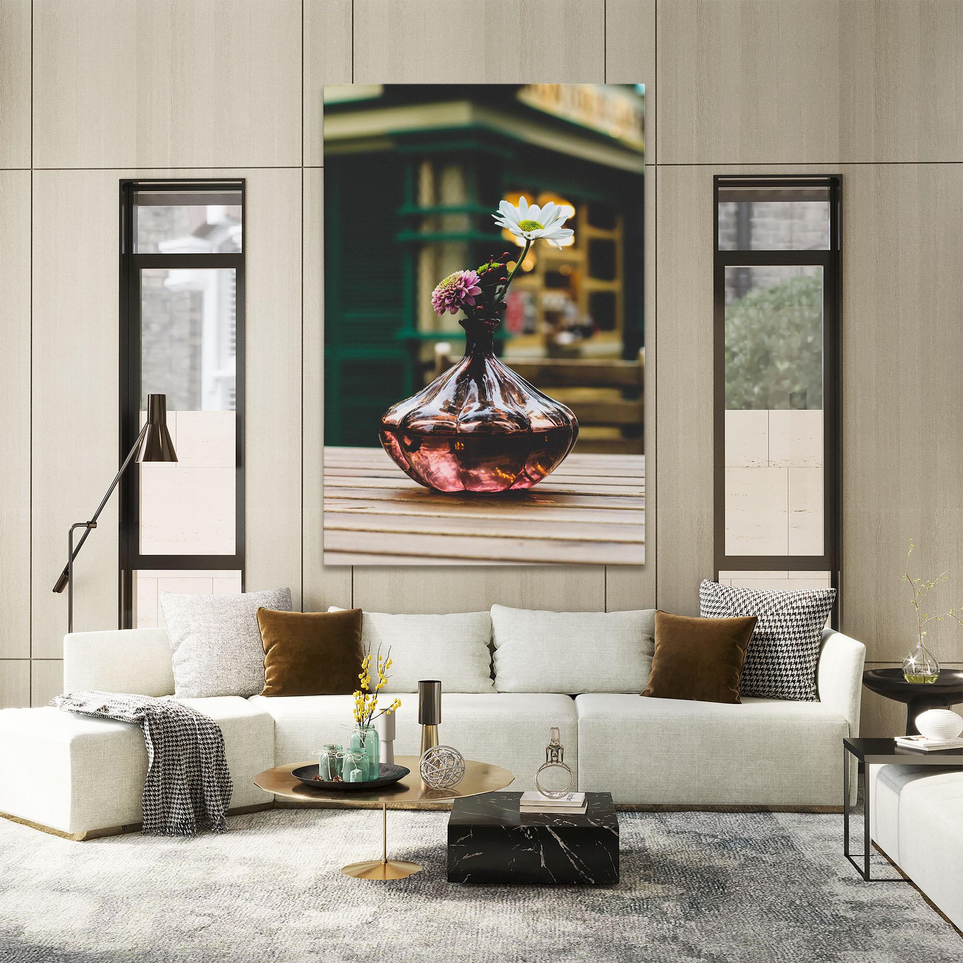 Leinwandbild Pink Vase Flower mockup 2