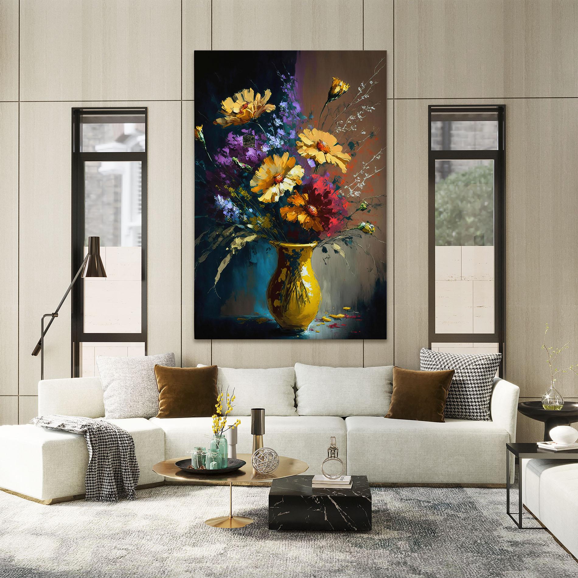 Leinwandbild Yellow Art Vase mockup 2