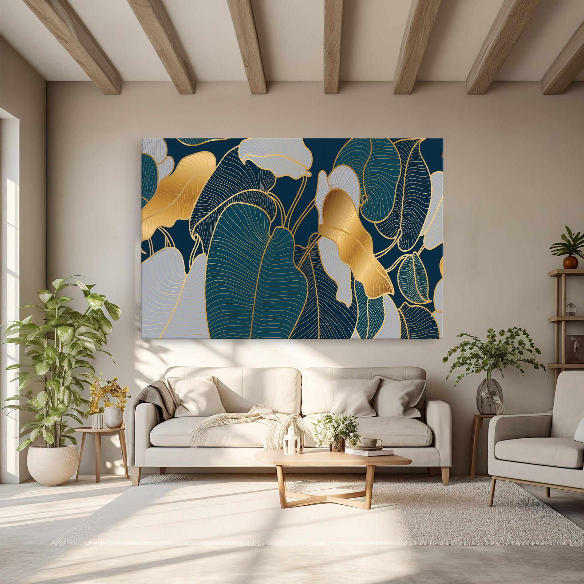 Leinwandbild Golden Leaves mockup 6