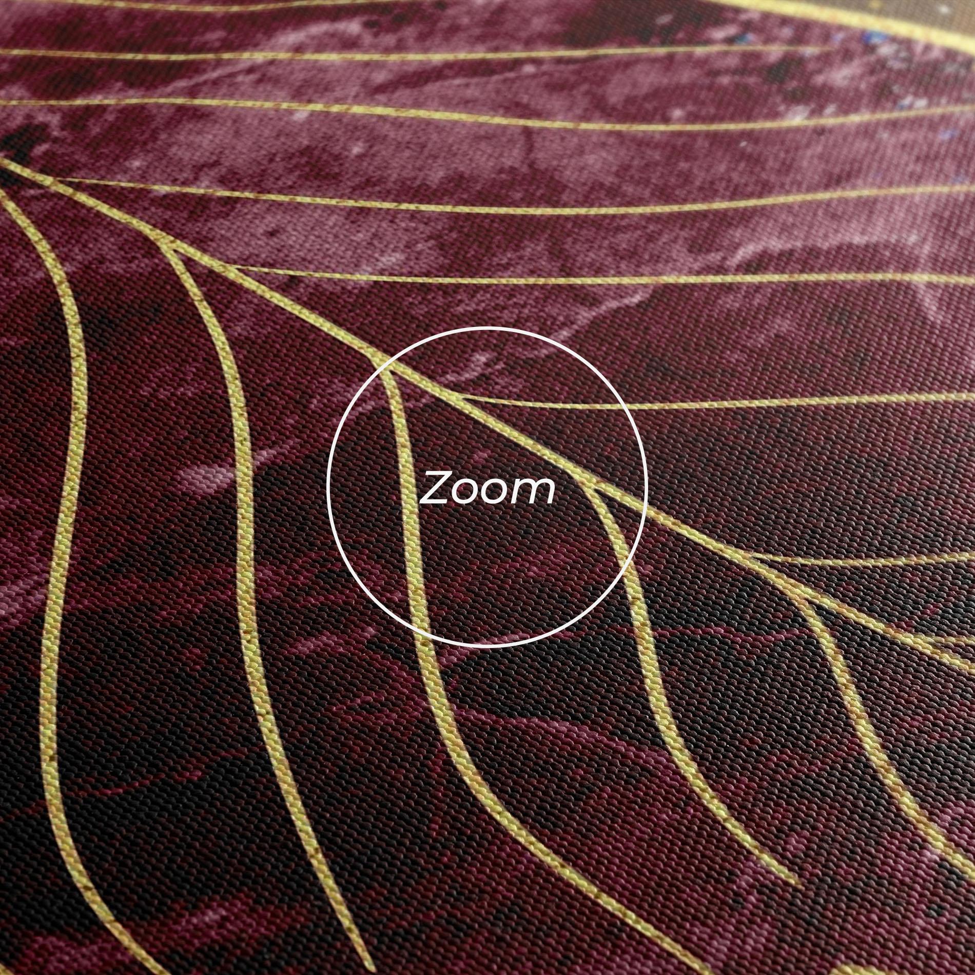 Leinwandbild Golden Leaves Red mockup 3