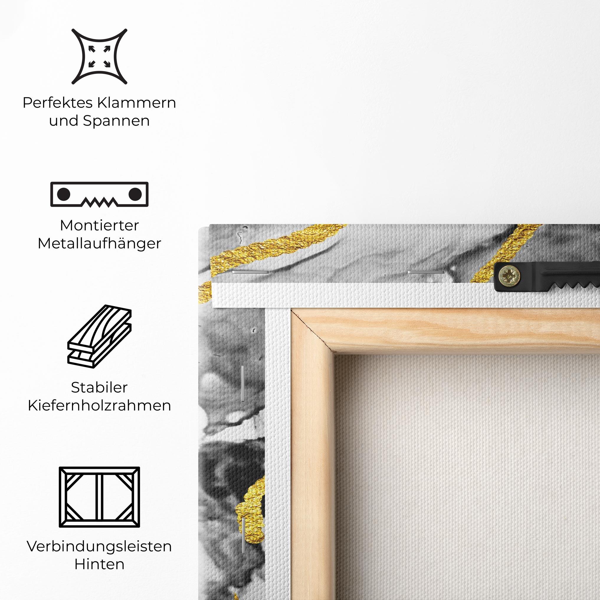 Leinwandbild Abstract Golden Leaves mockup 5