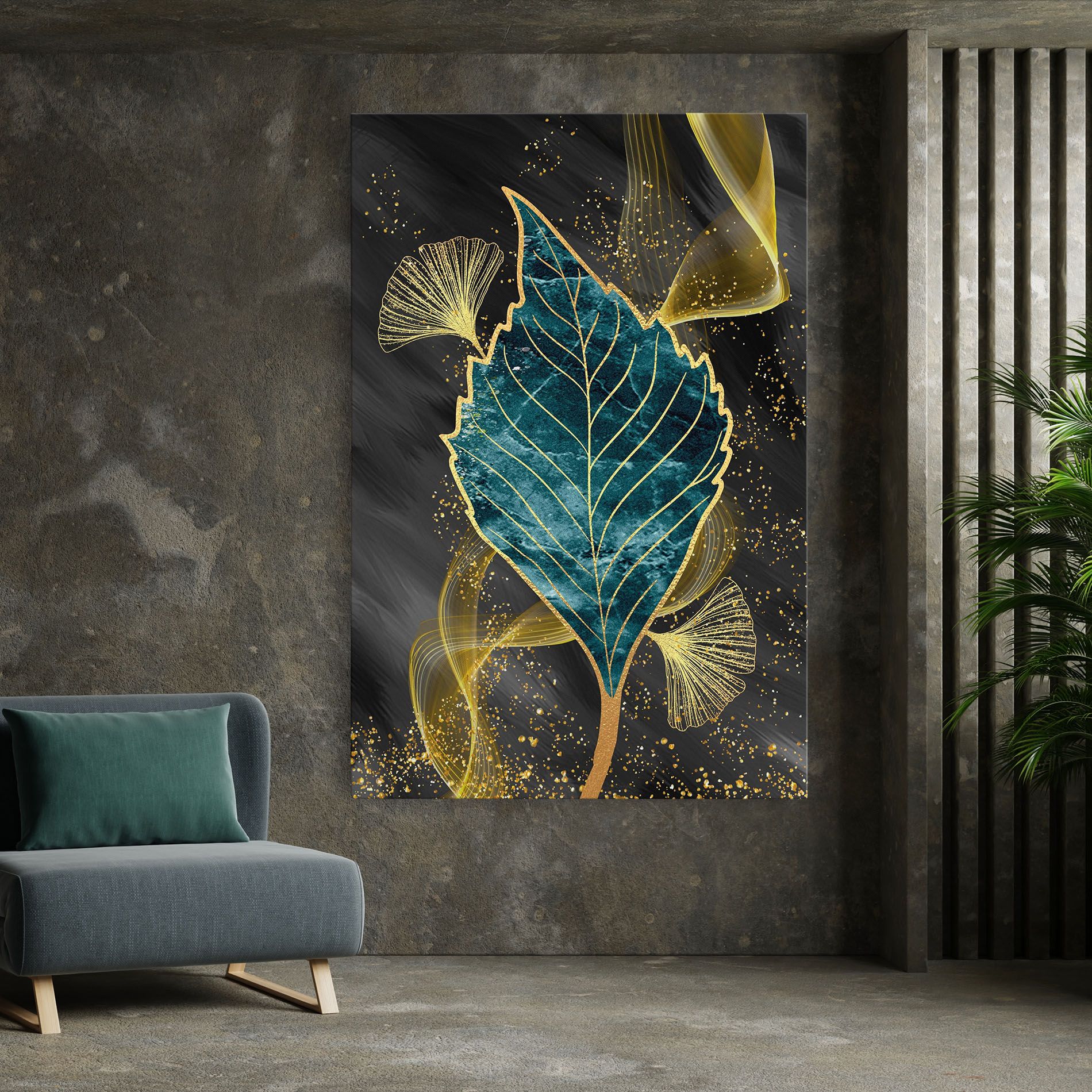 Golden Leaves Blue mockup 7