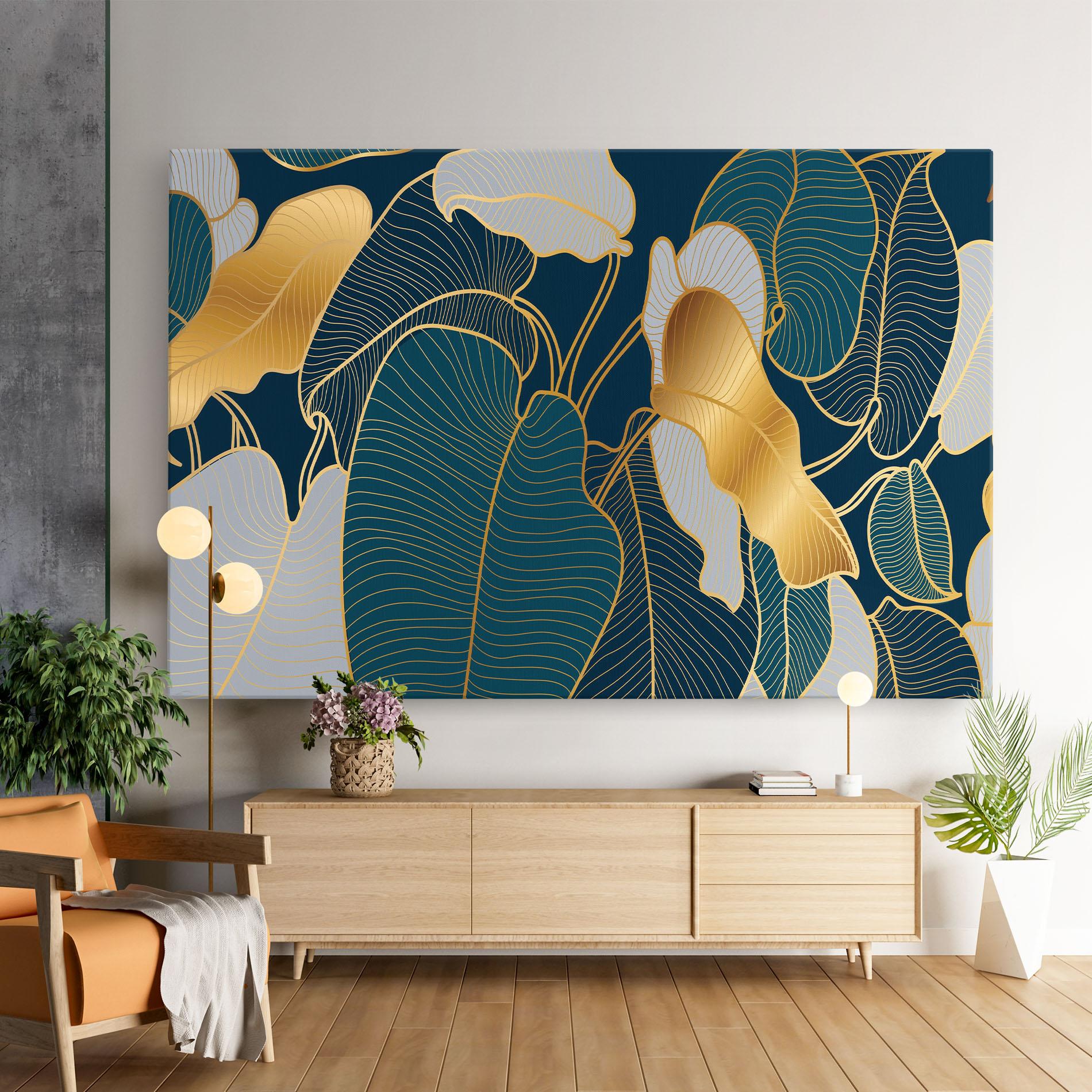 Leinwandbild Golden Leaves mockup 9