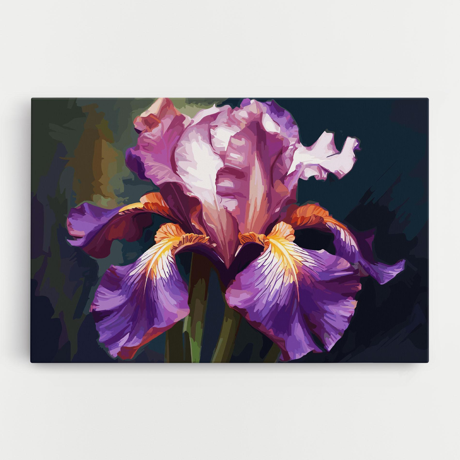 Leinwandbild Purple Orange Iris Art mockup 0