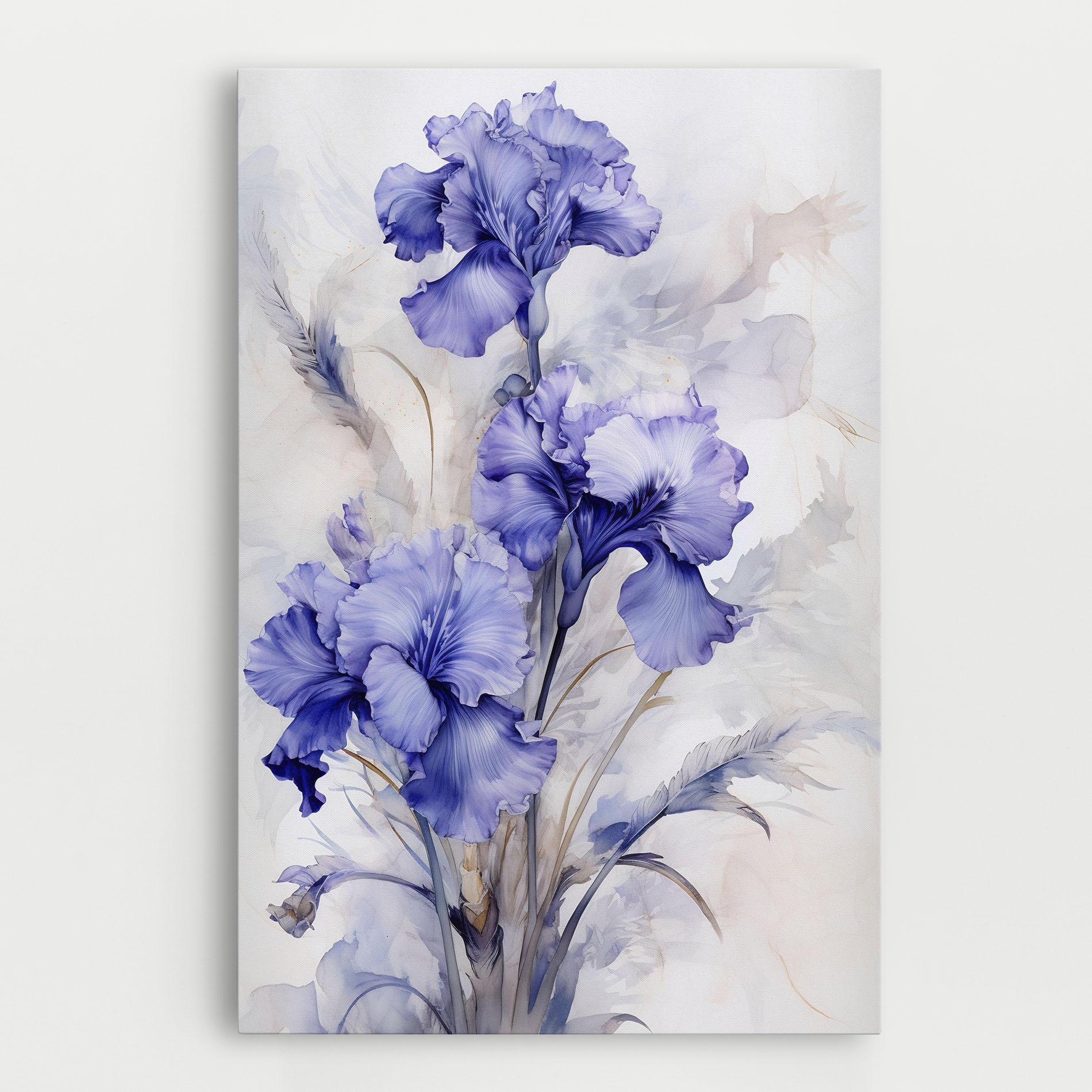 Leinwandbild Purple Iris Painting mockup 0