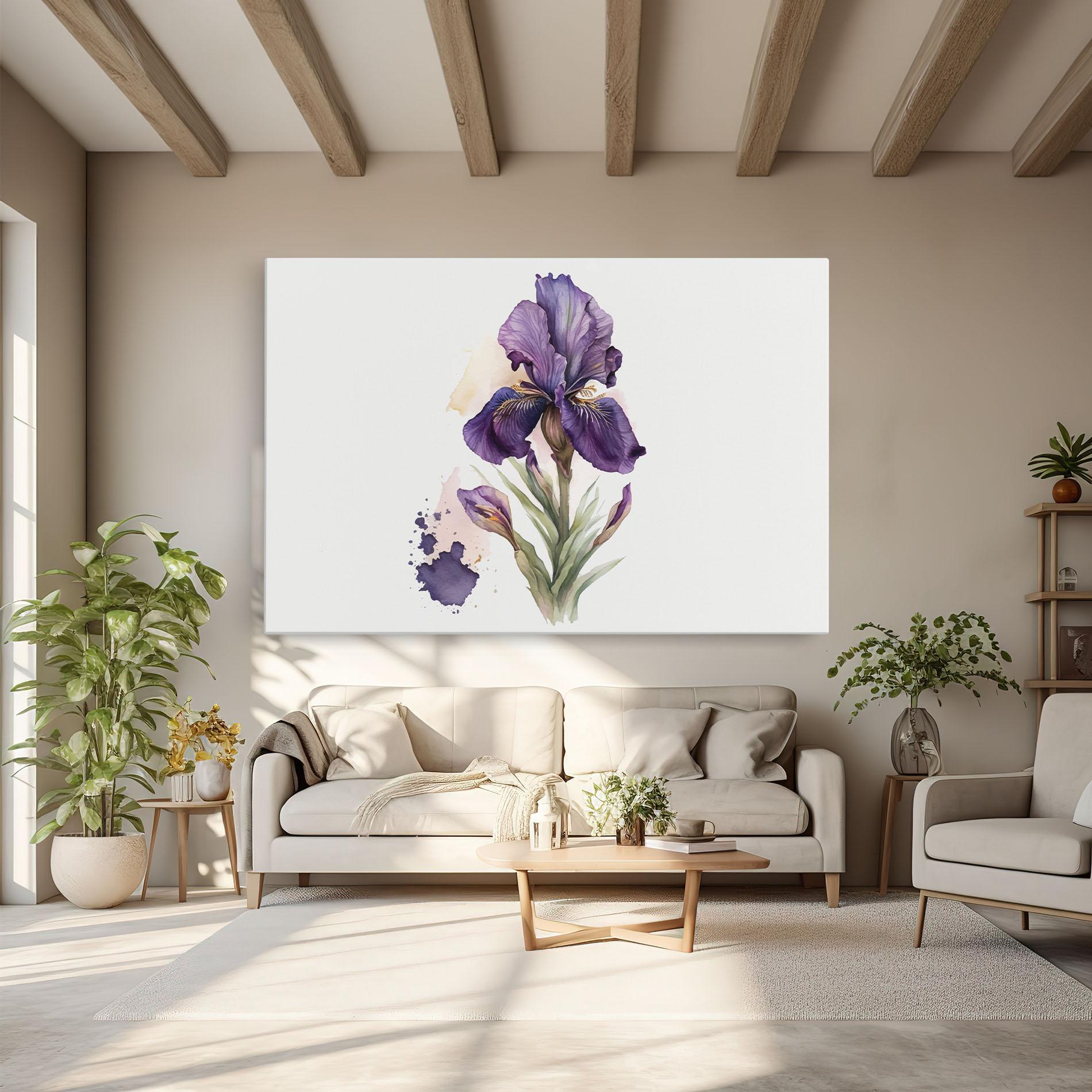 Leinwandbild Beautiful Purple Iris mockup 6