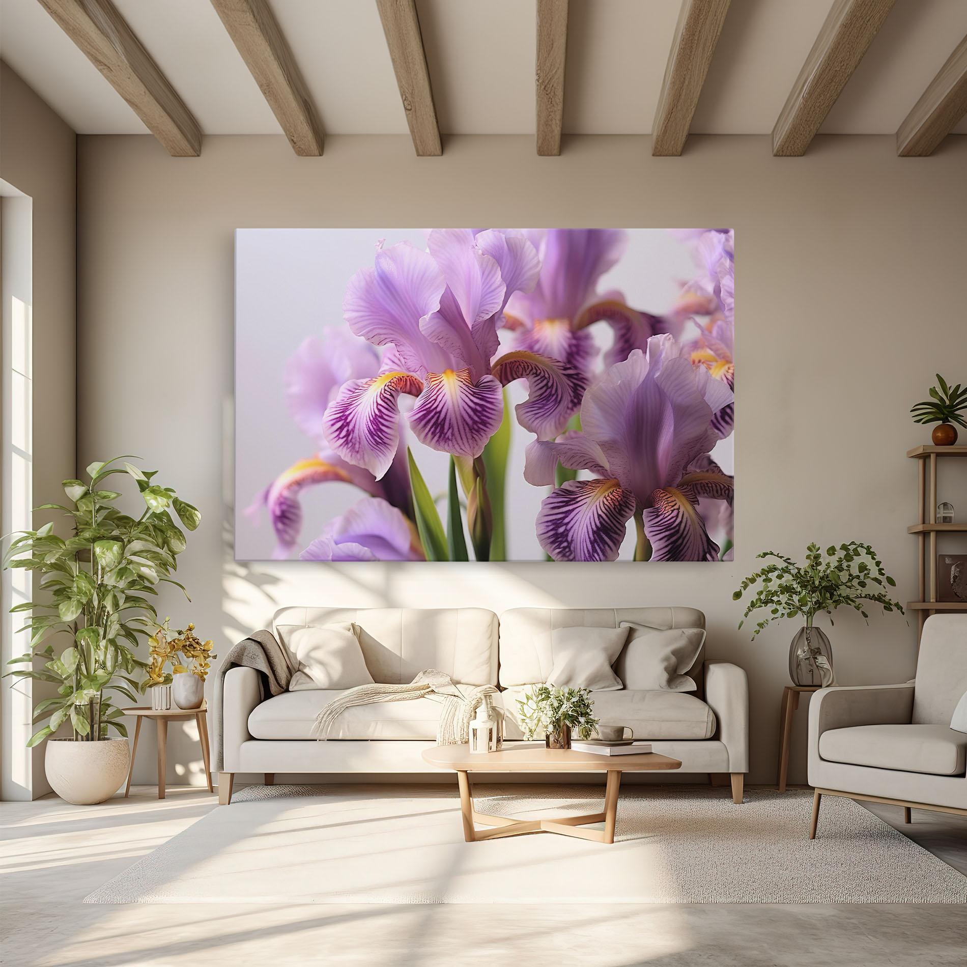 Leinwandbild Iris In Vase mockup 6