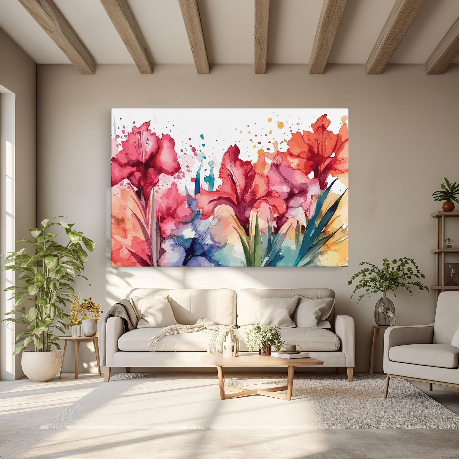 Leinwandbild Pink Blue Iris mockup 6