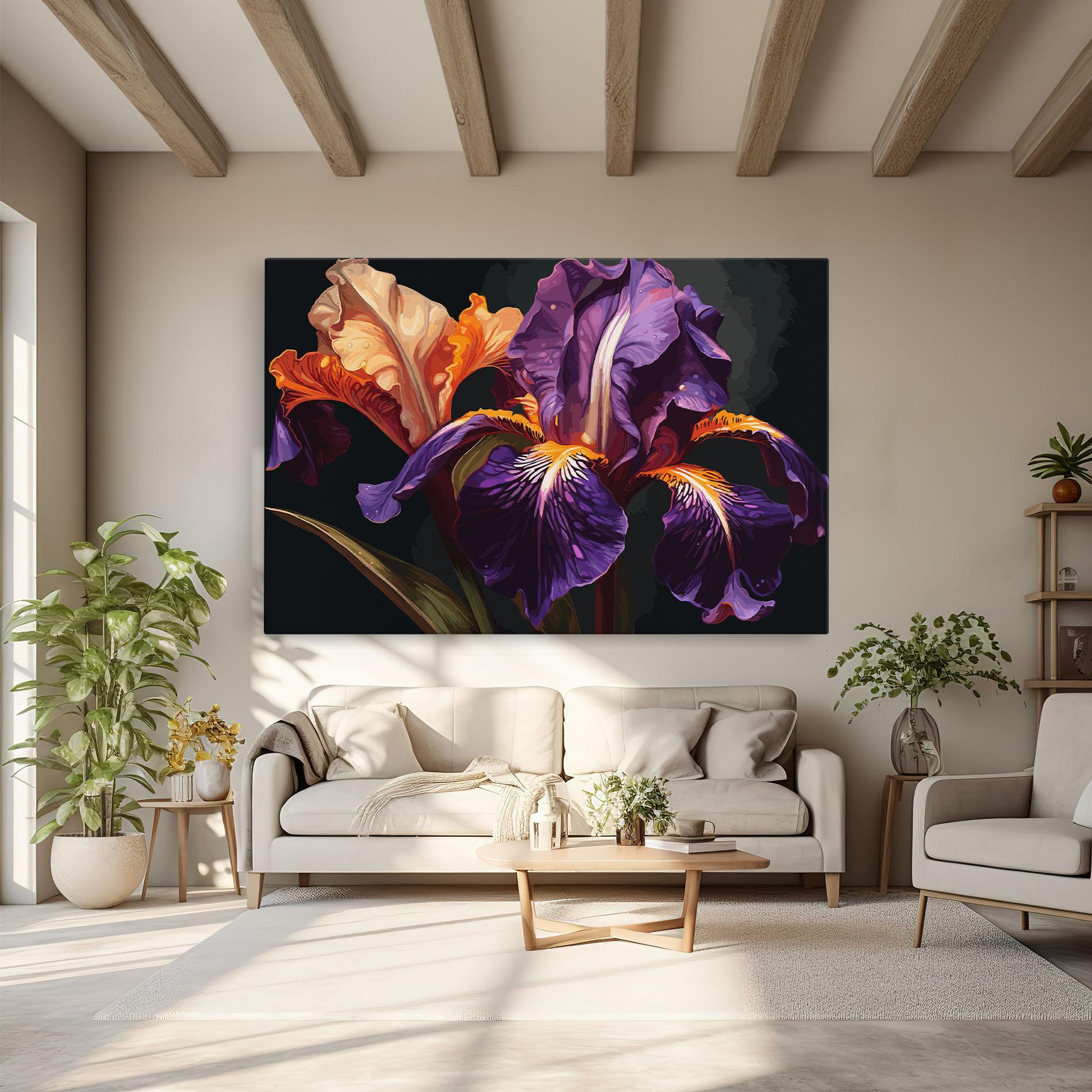 Leinwandbild Purple Orange Iris mockup 6