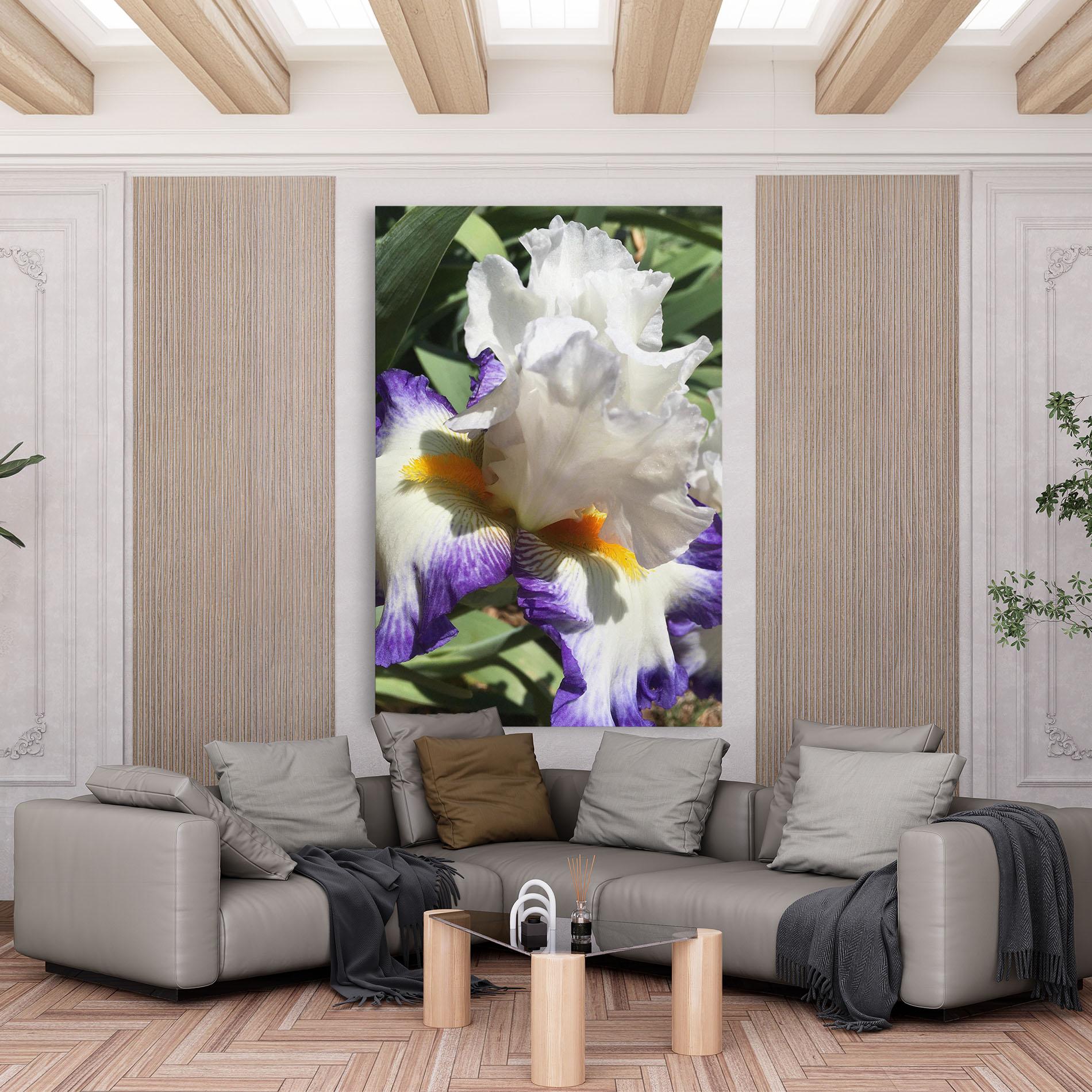 Leinwandbild Garden White Purple Irirs mockup 6