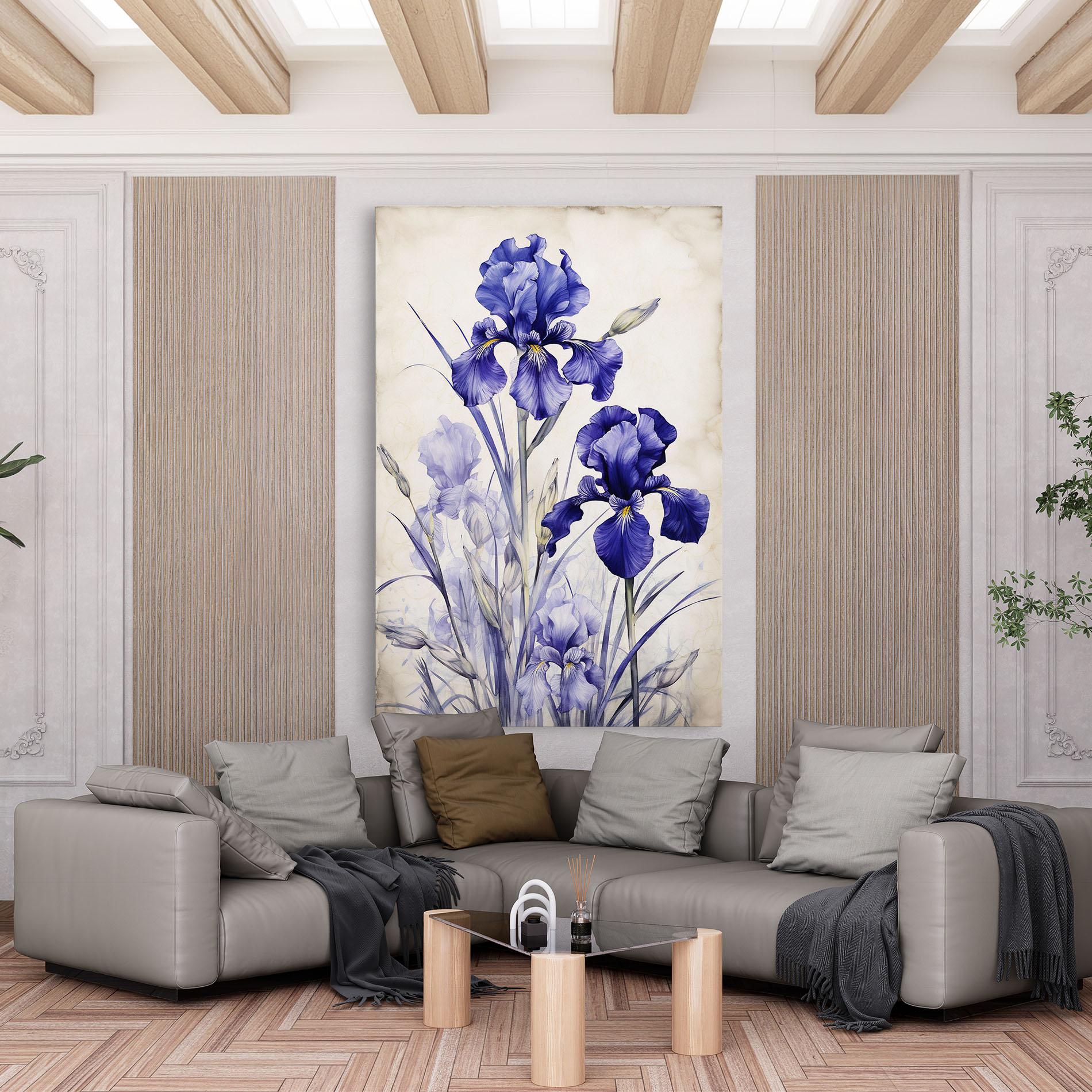 Leinwandbild Irises Painting mockup 6