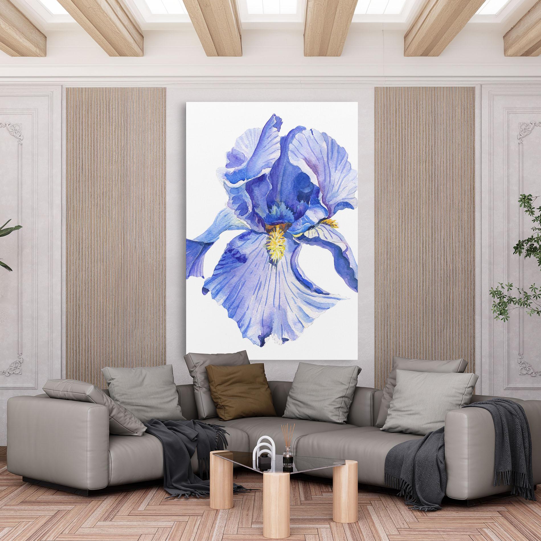 Leinwandbild Purple Iris On White mockup 6