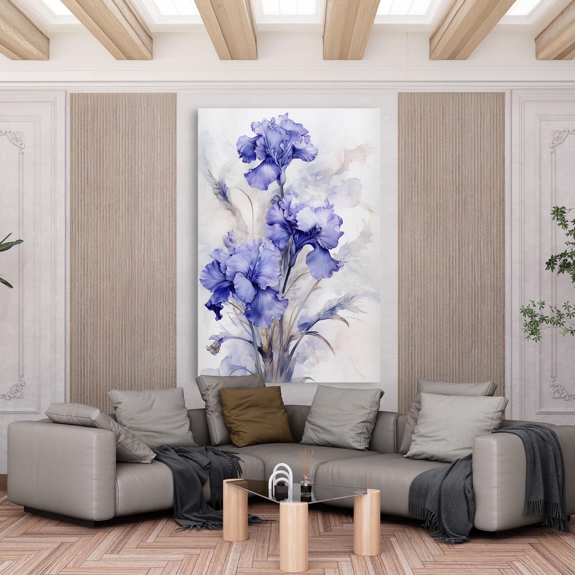 Leinwandbild Purple Iris Painting mockup 6