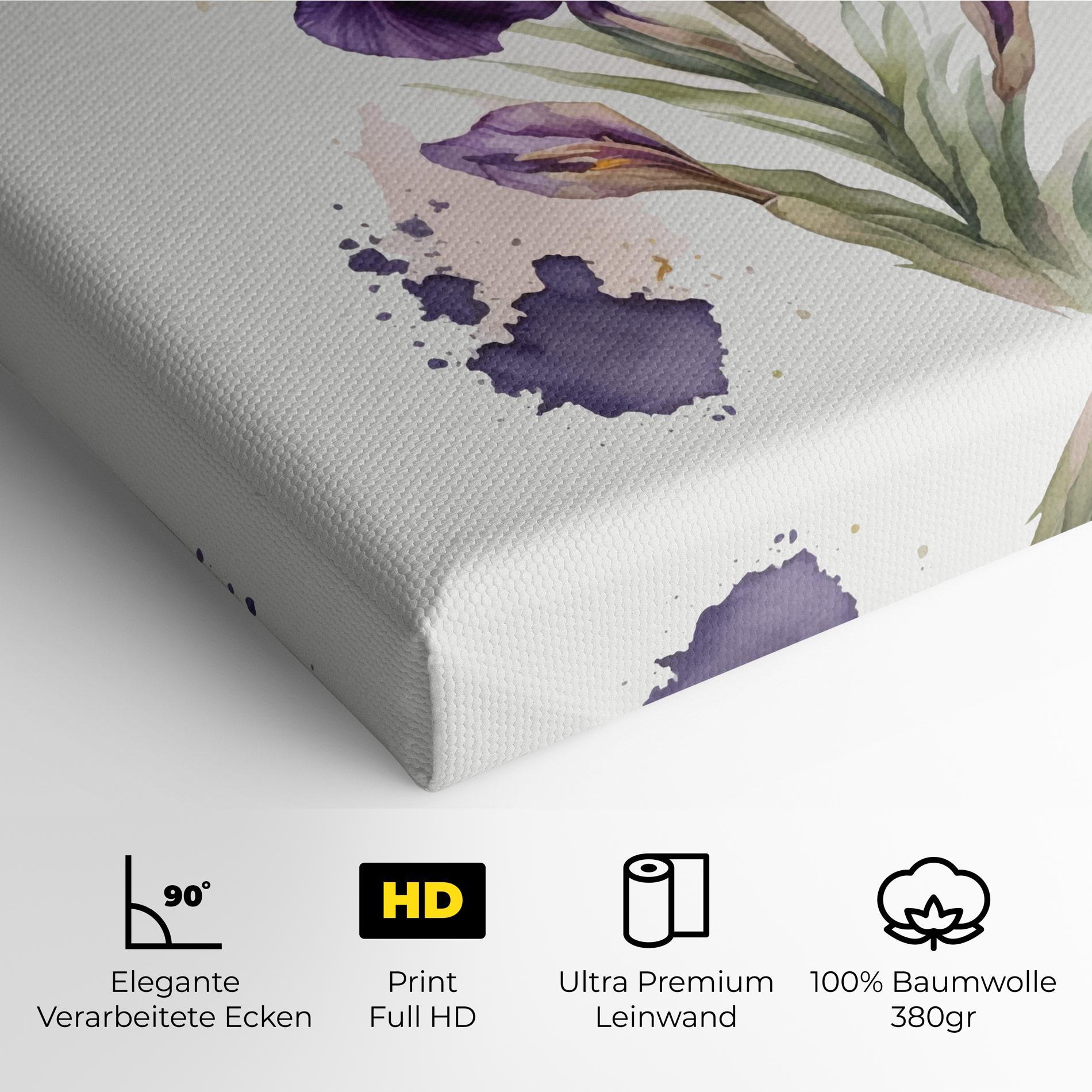 Leinwandbild Beautiful Purple Iris mockup 4
