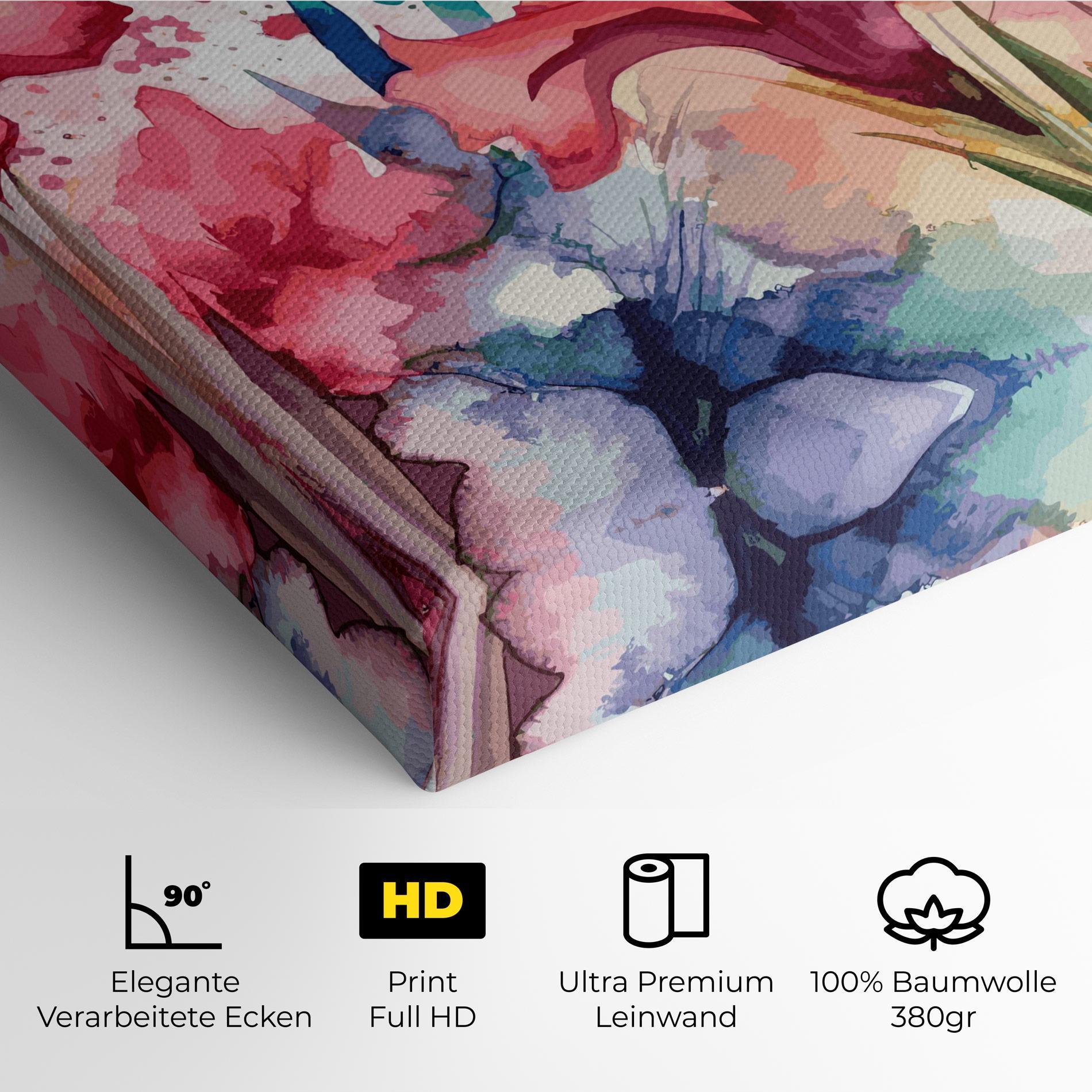 Leinwandbild Pink Blue Iris mockup 4