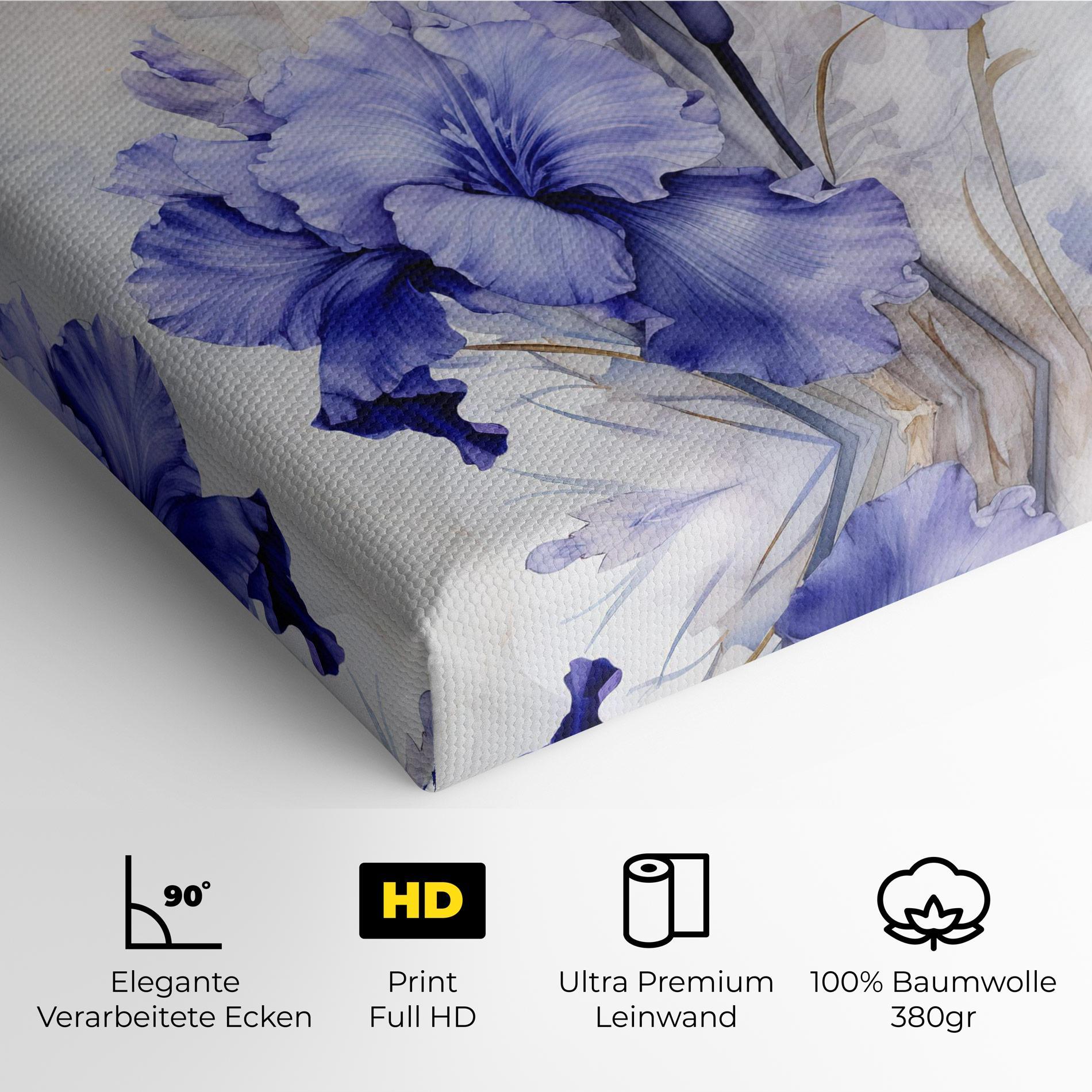 Leinwandbild Purple Iris Painting mockup 4