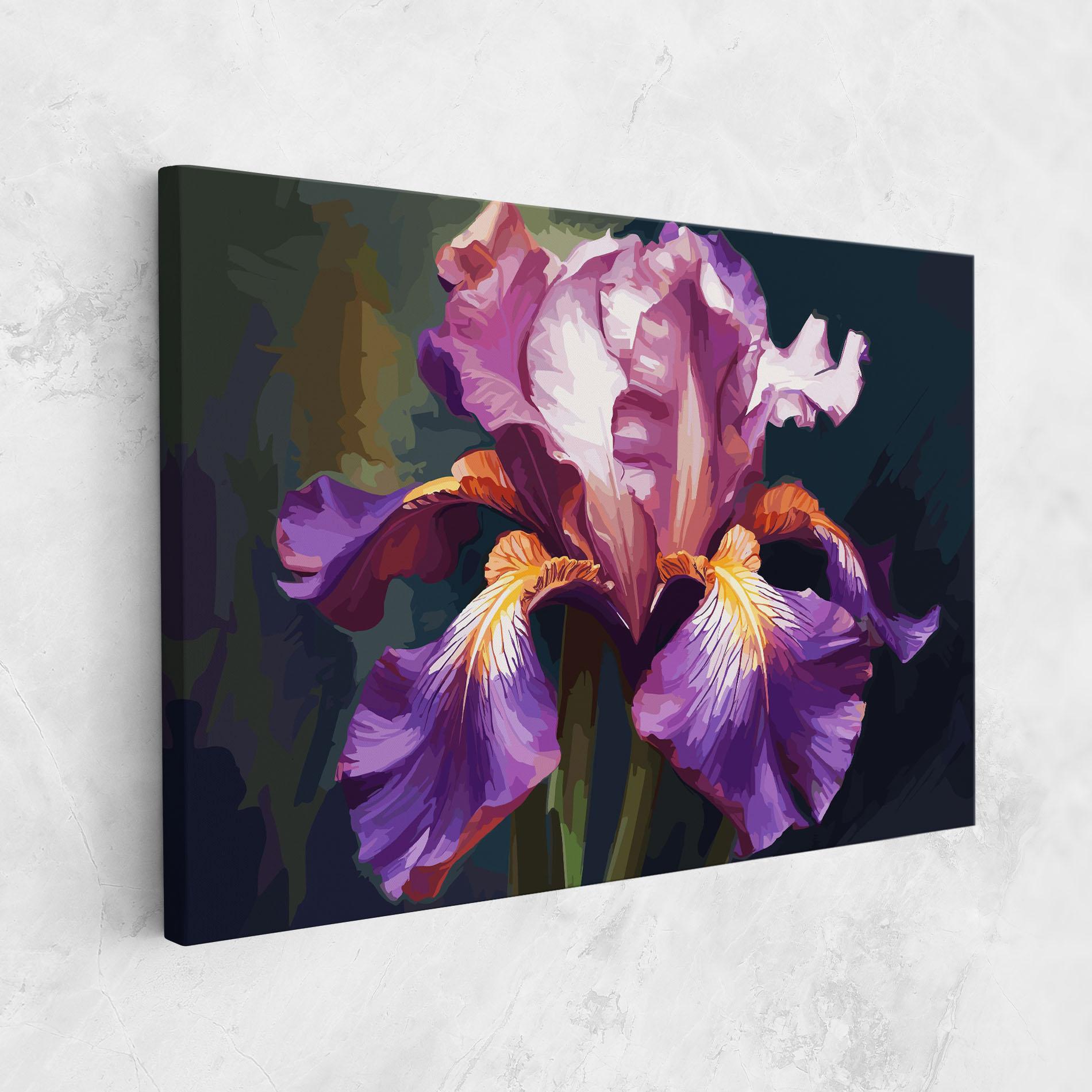 Leinwandbild Purple Orange Iris Art mockup 1