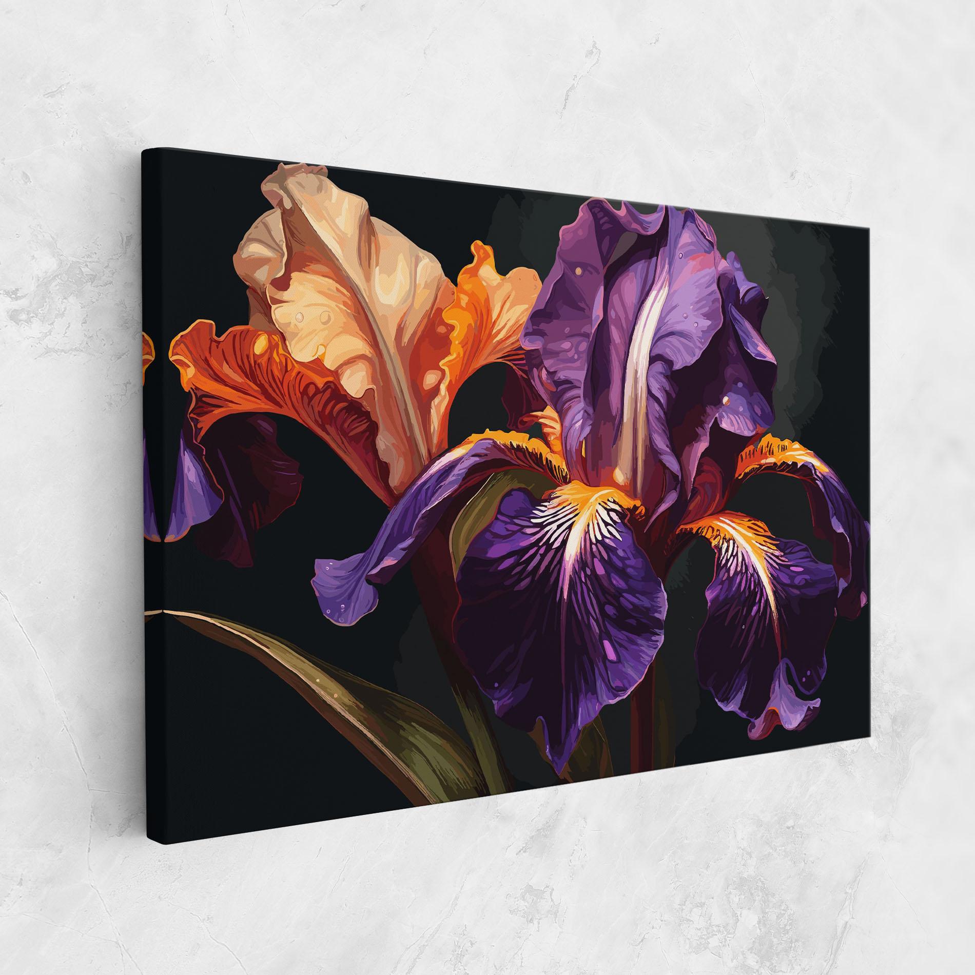 Leinwandbild Purple Orange Iris mockup 1