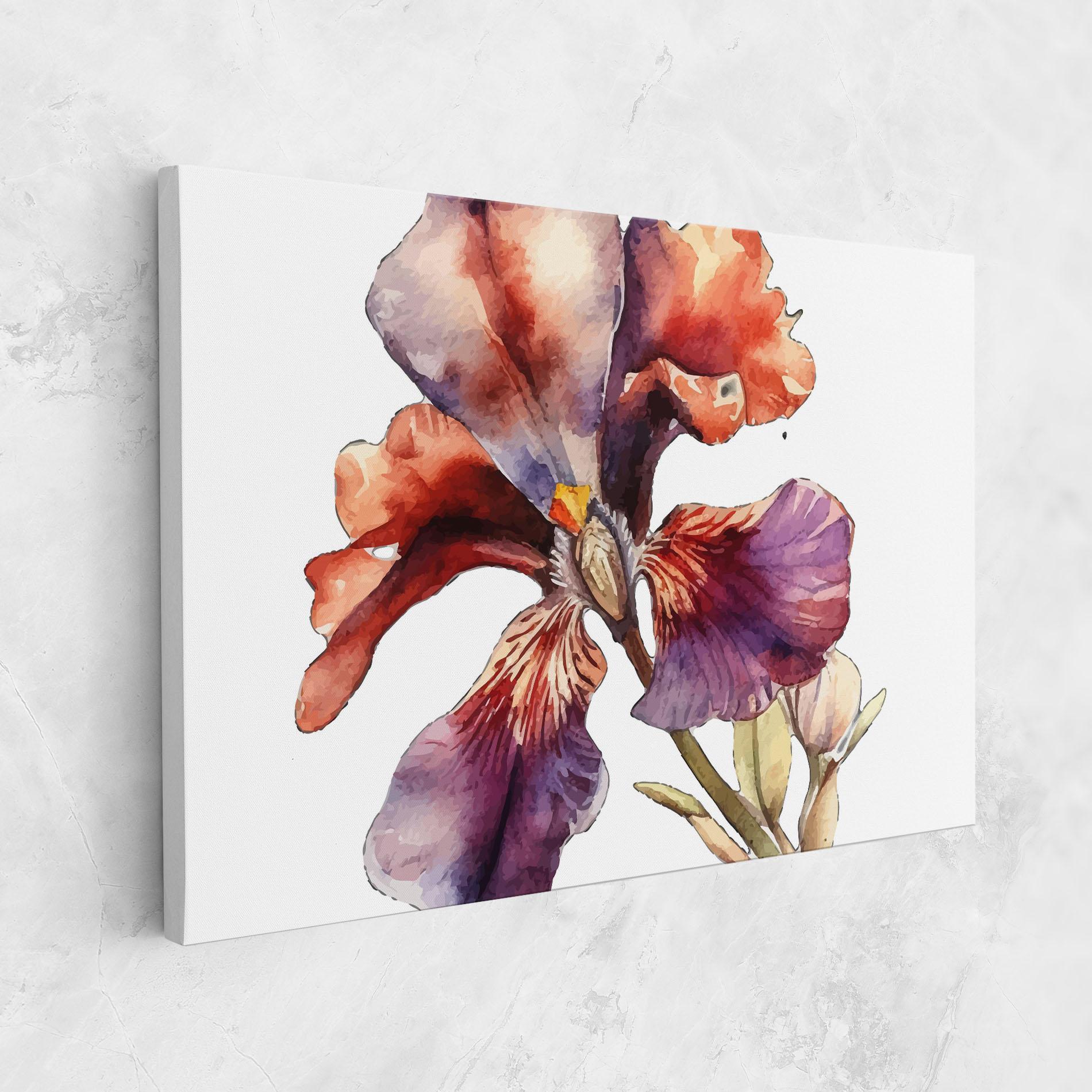 Leinwandbild Watercolor Iris mockup 1