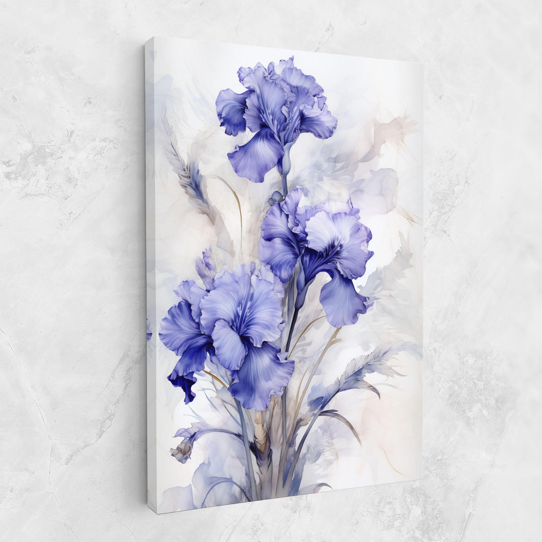 Leinwandbild Purple Iris Painting mockup 1