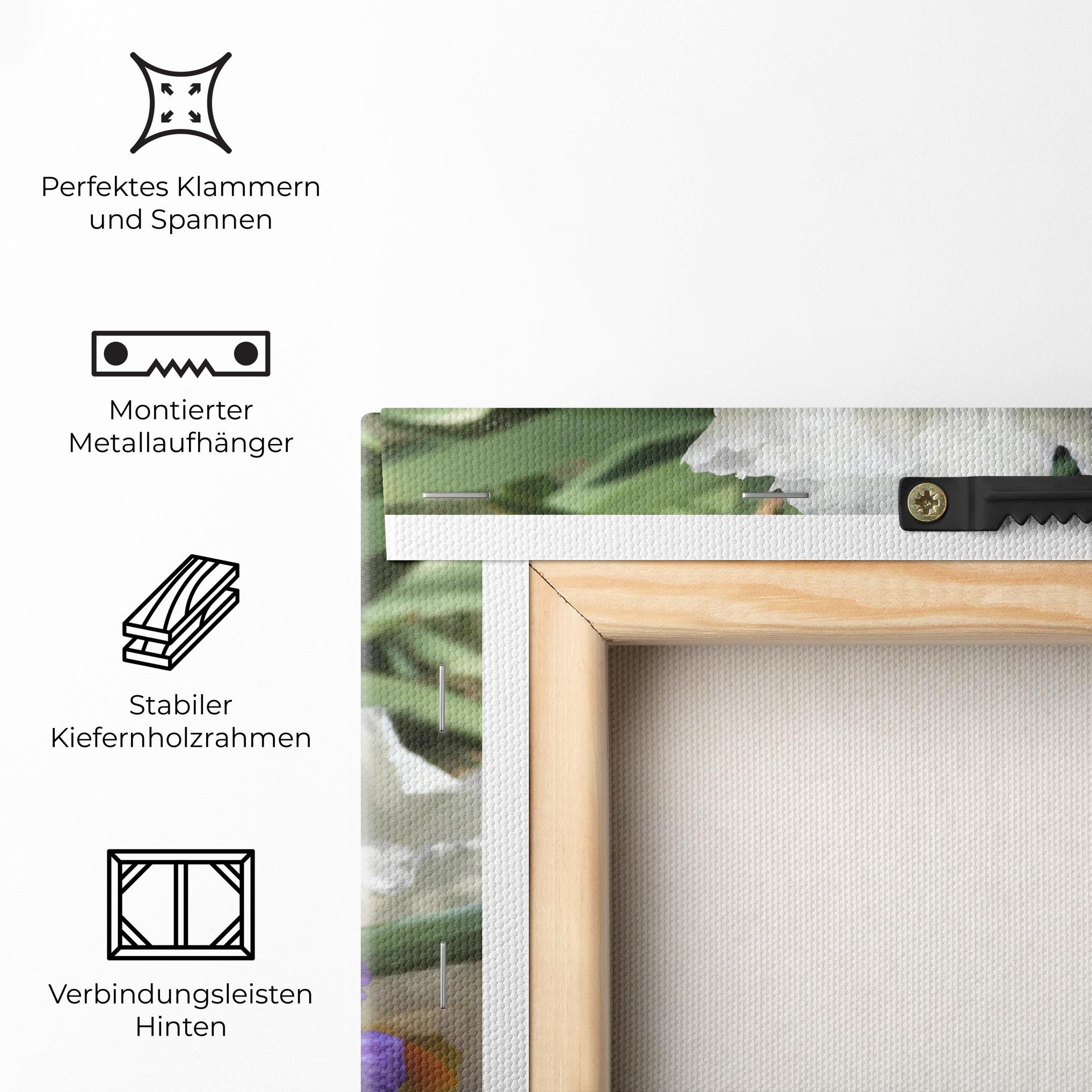 Leinwandbild Garden White Purple Irirs mockup 5
