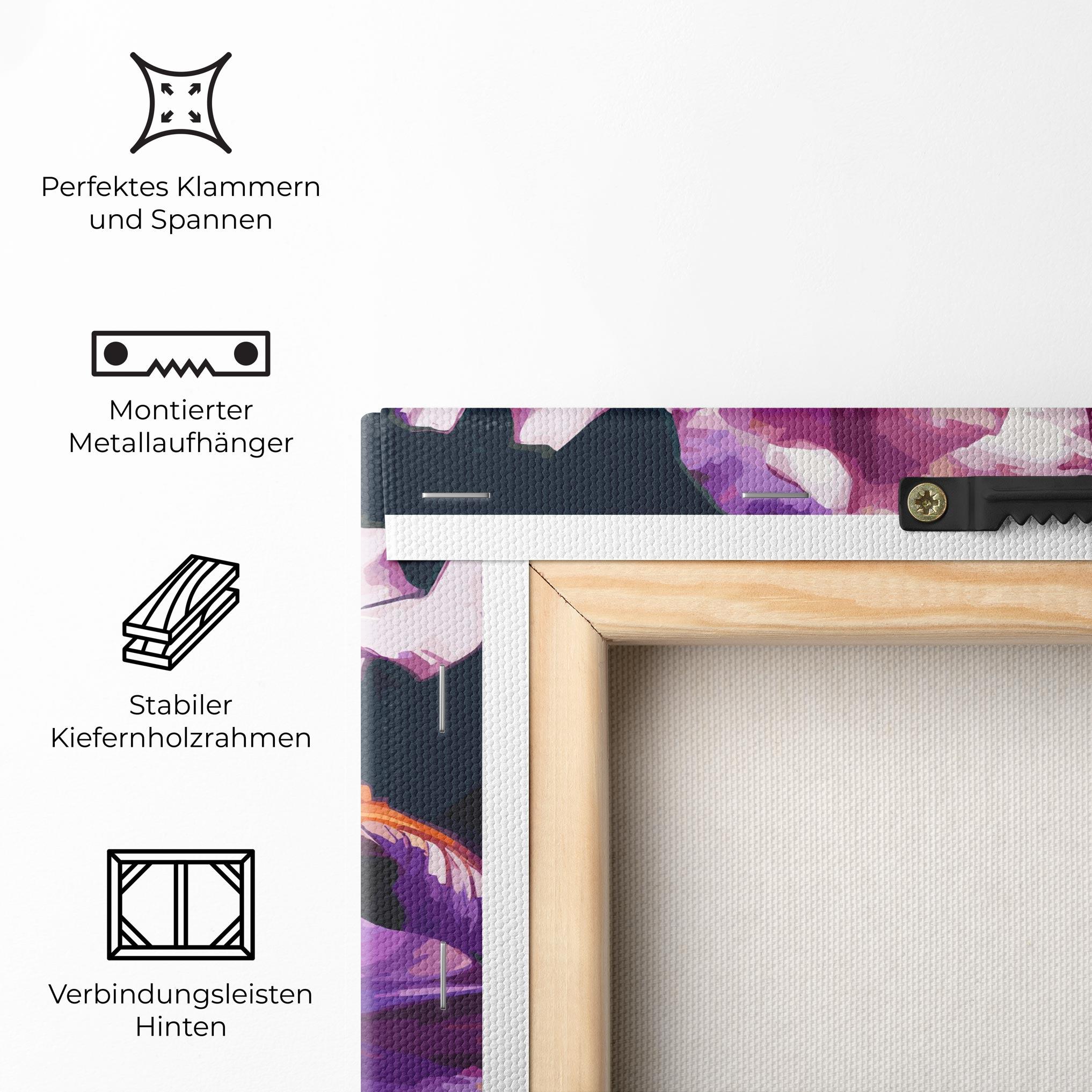 Leinwandbild Purple Orange Iris Art mockup 5