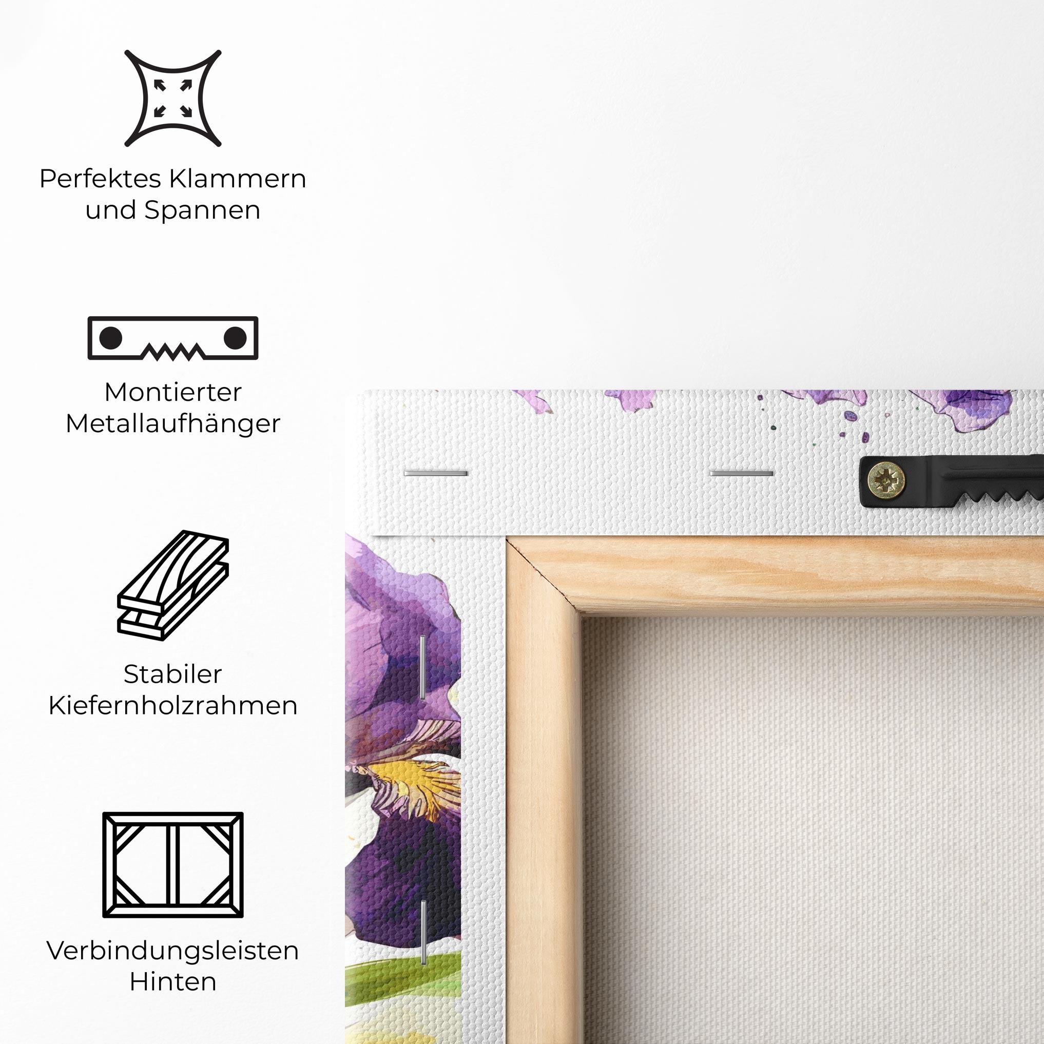 Leinwandbild Watercolor Purple Iris mockup 5