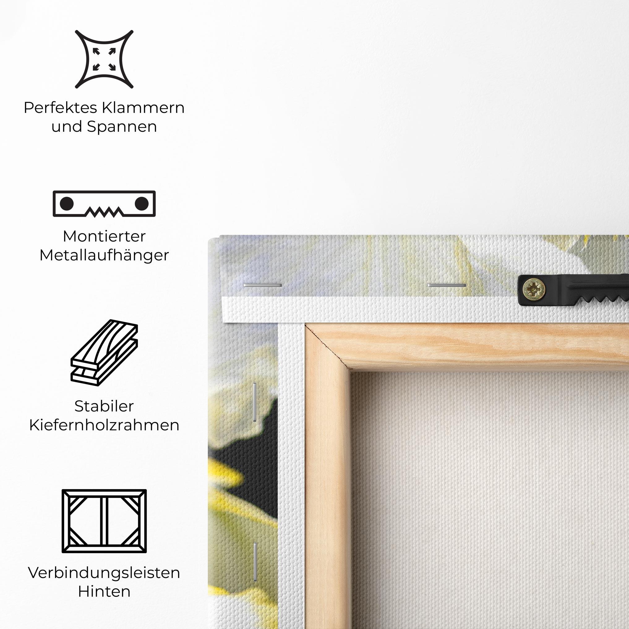 Leinwandbild White Yellow Iris mockup 5