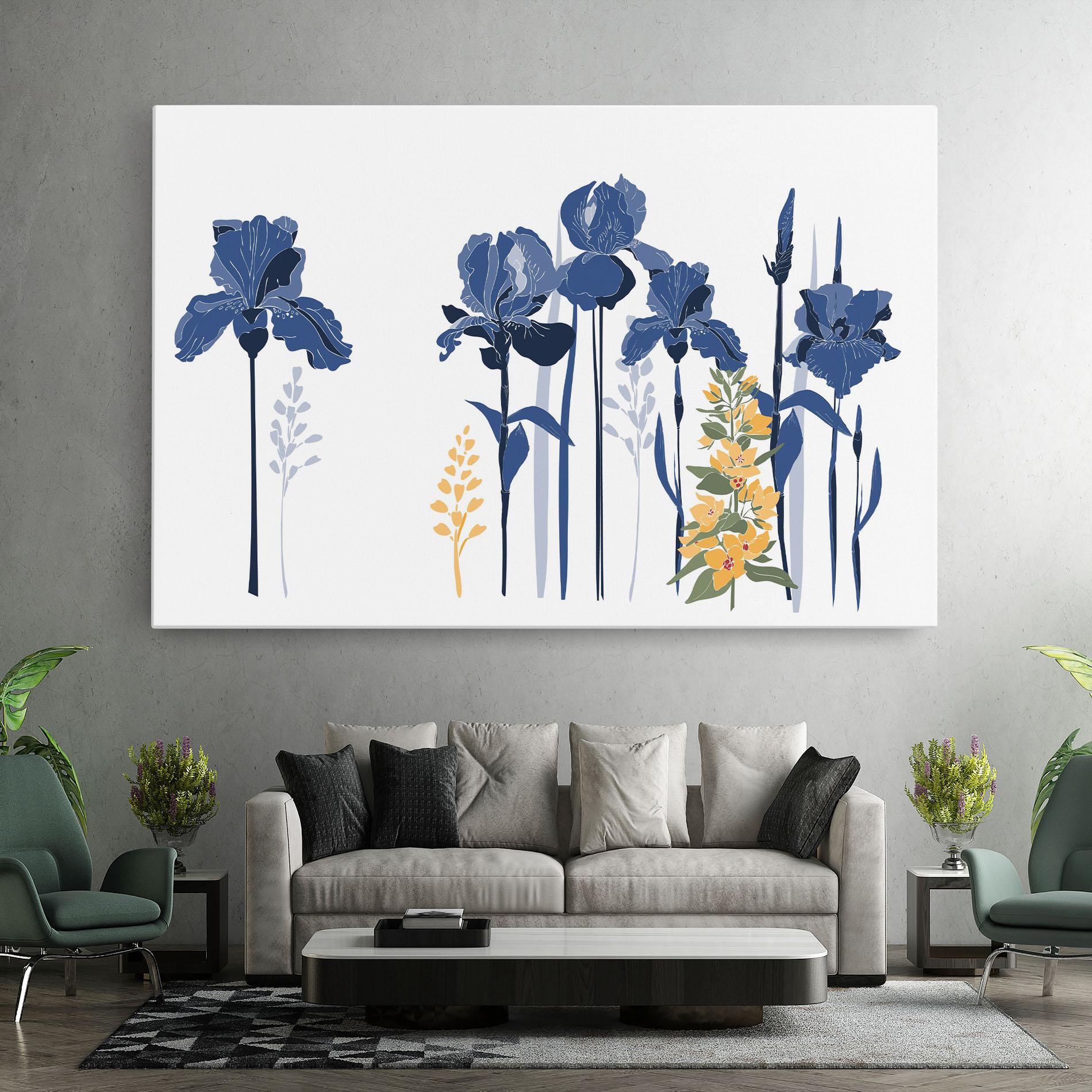 Leinwandbild Iris Blue Art mockup 7