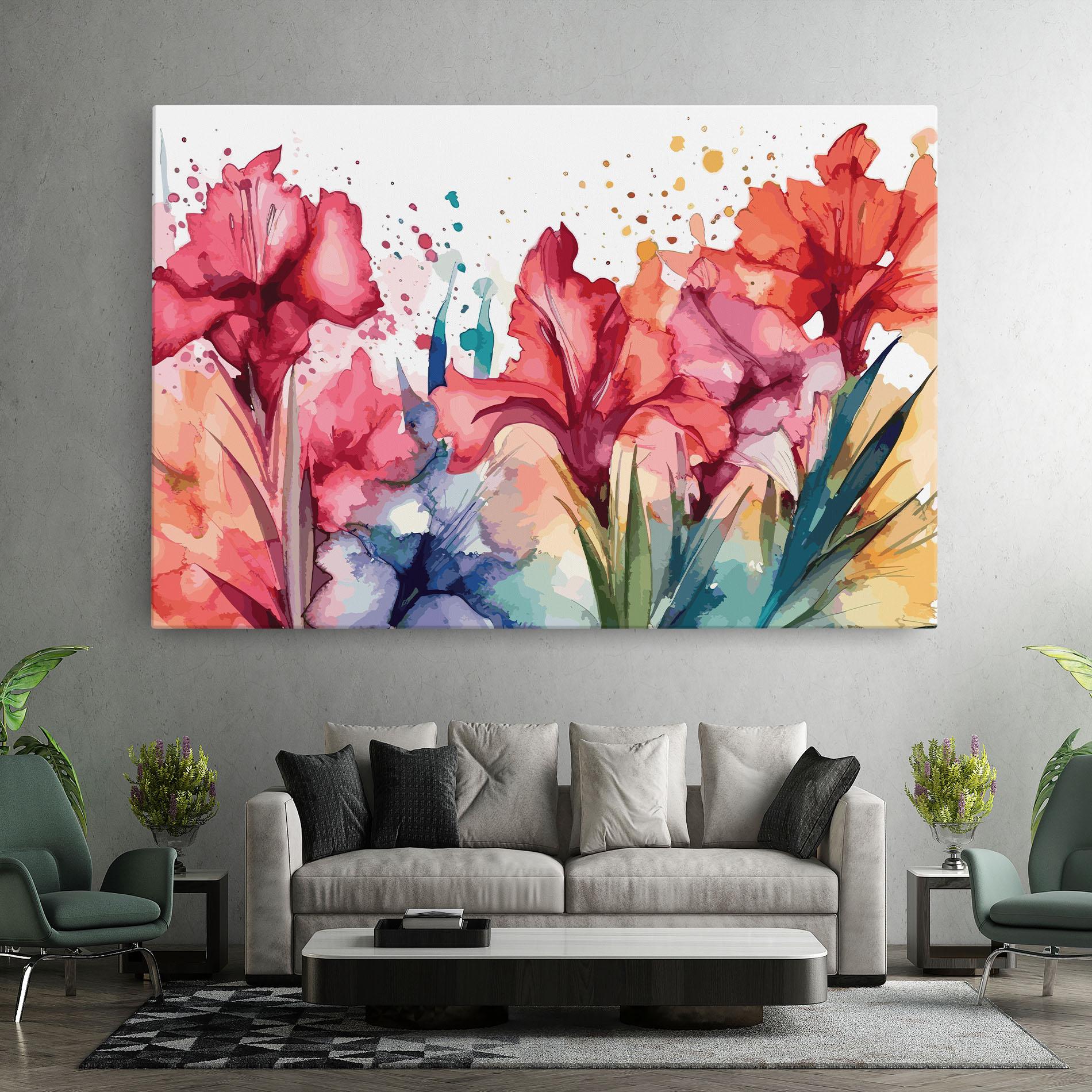 Leinwandbild Pink Blue Iris mockup 7