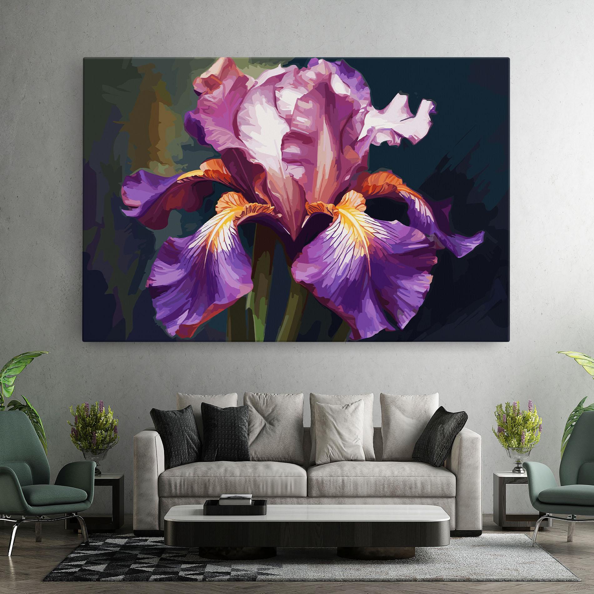 Leinwandbild Purple Orange Iris Art mockup 7