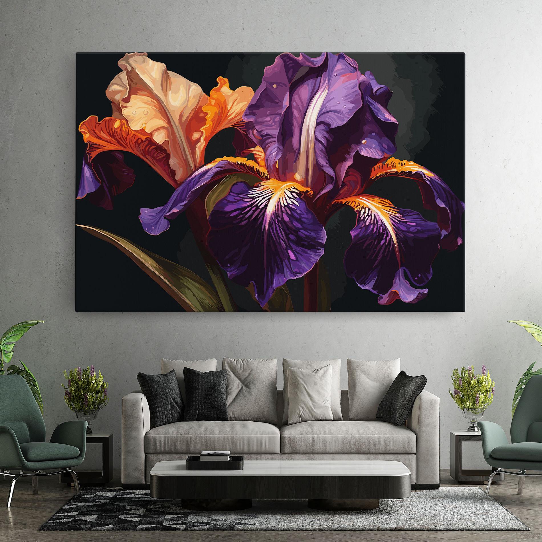 Leinwandbild Purple Orange Iris mockup 7