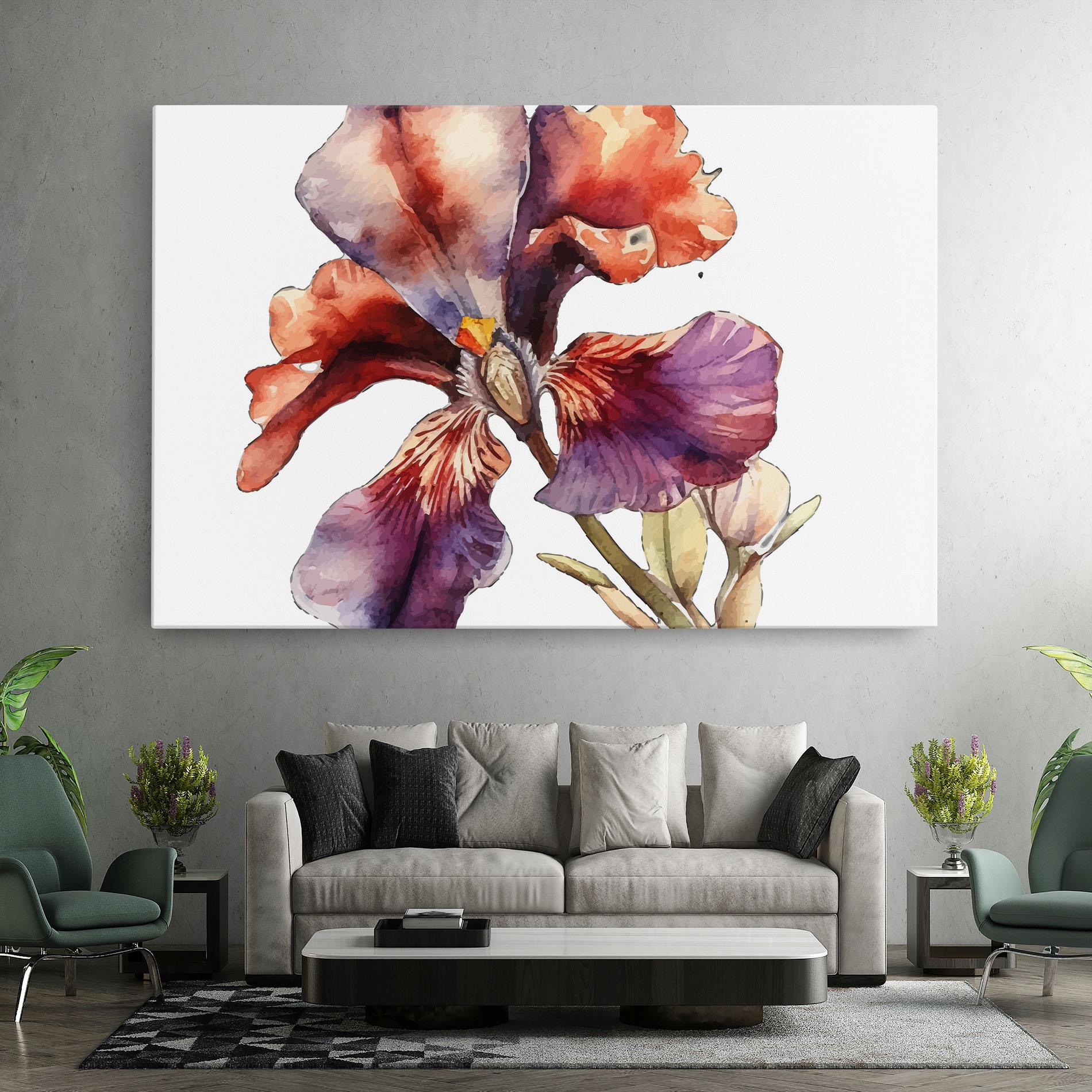 Leinwandbild Watercolor Iris mockup 7