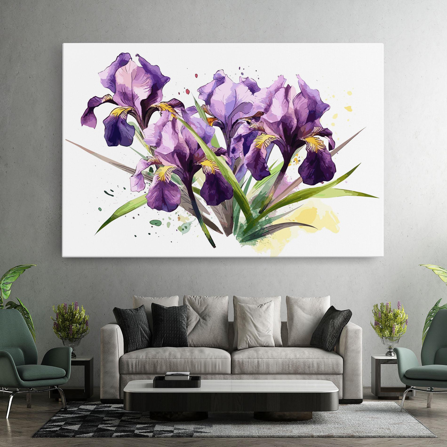 Leinwandbild Watercolor Purple Iris mockup 7