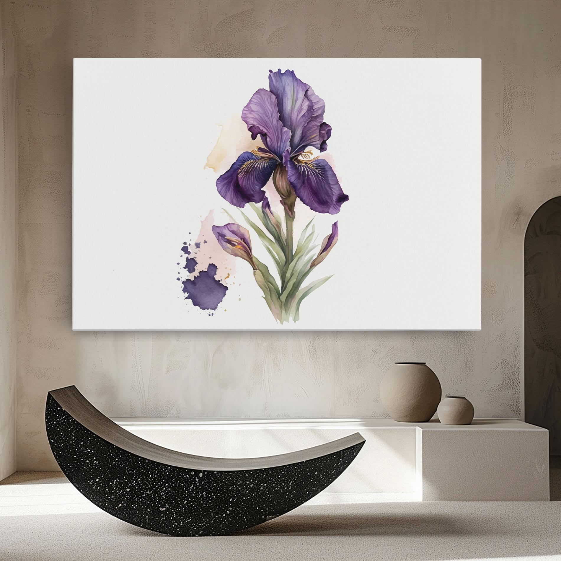 Leinwandbild Beautiful Purple Iris mockup 8